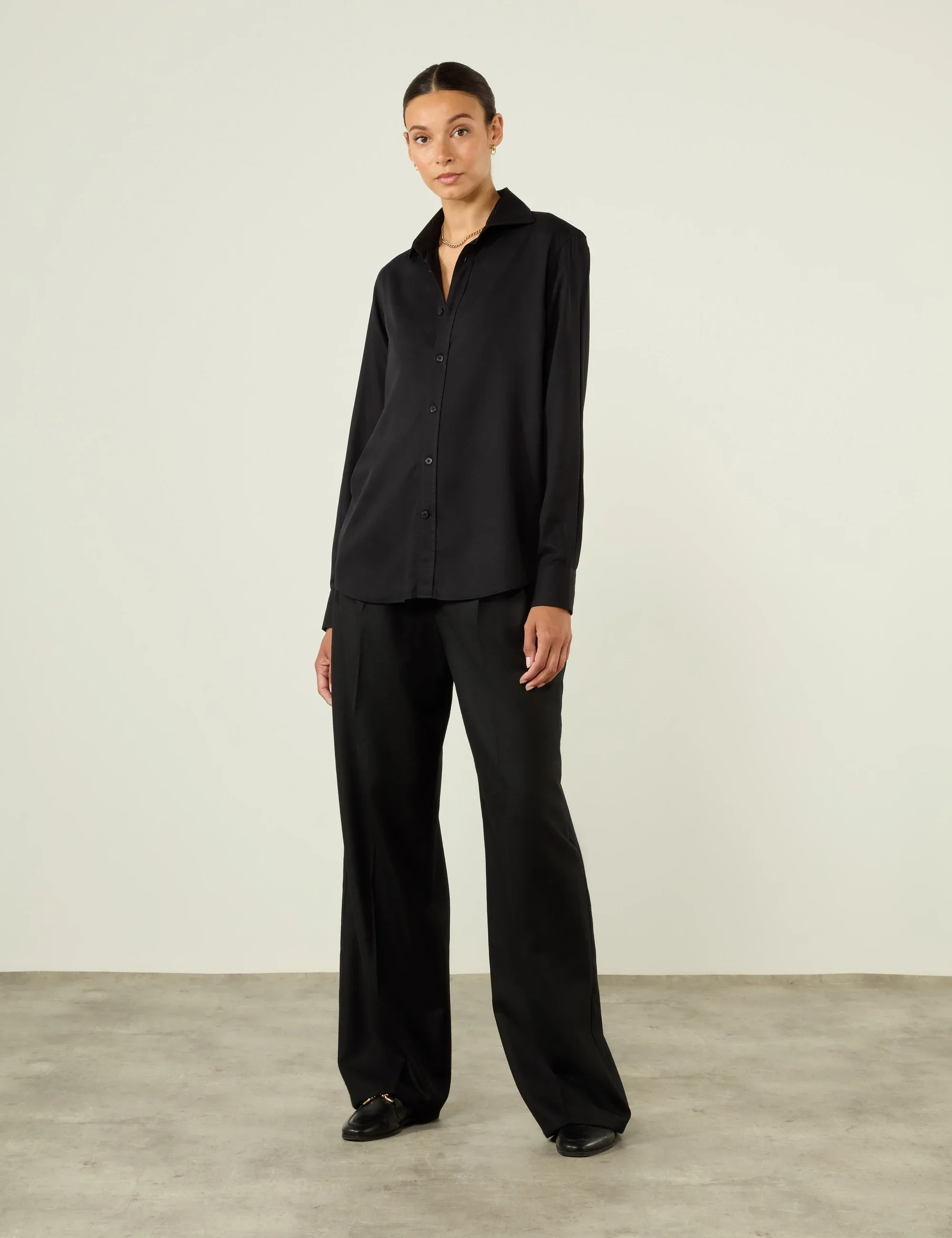 The Boyfriend: TENCEL™ Lyocell, Black - With Nothing Underneath
