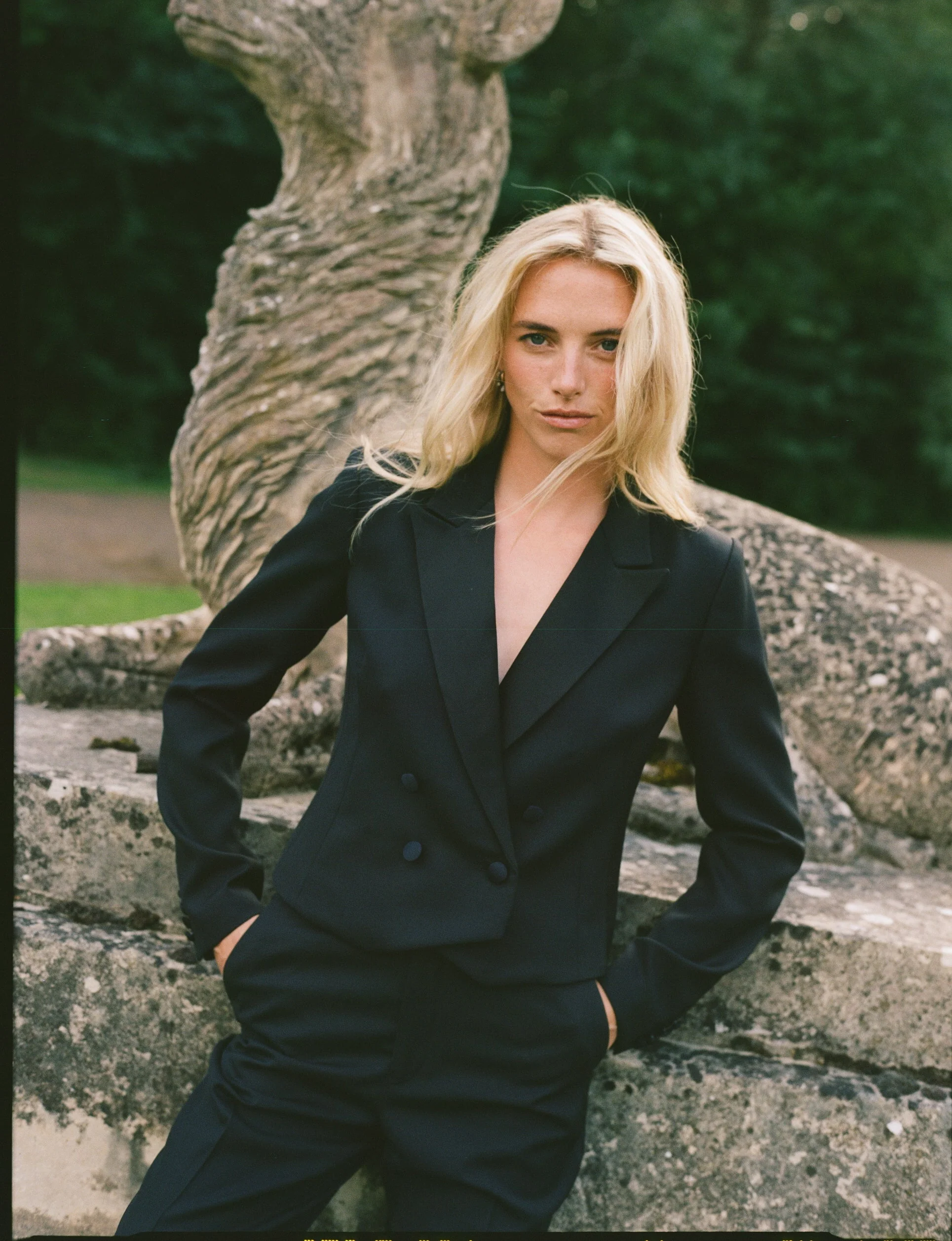 Belgravia Cropped Tuxedo: Wool, Black - With Nothing Underneath