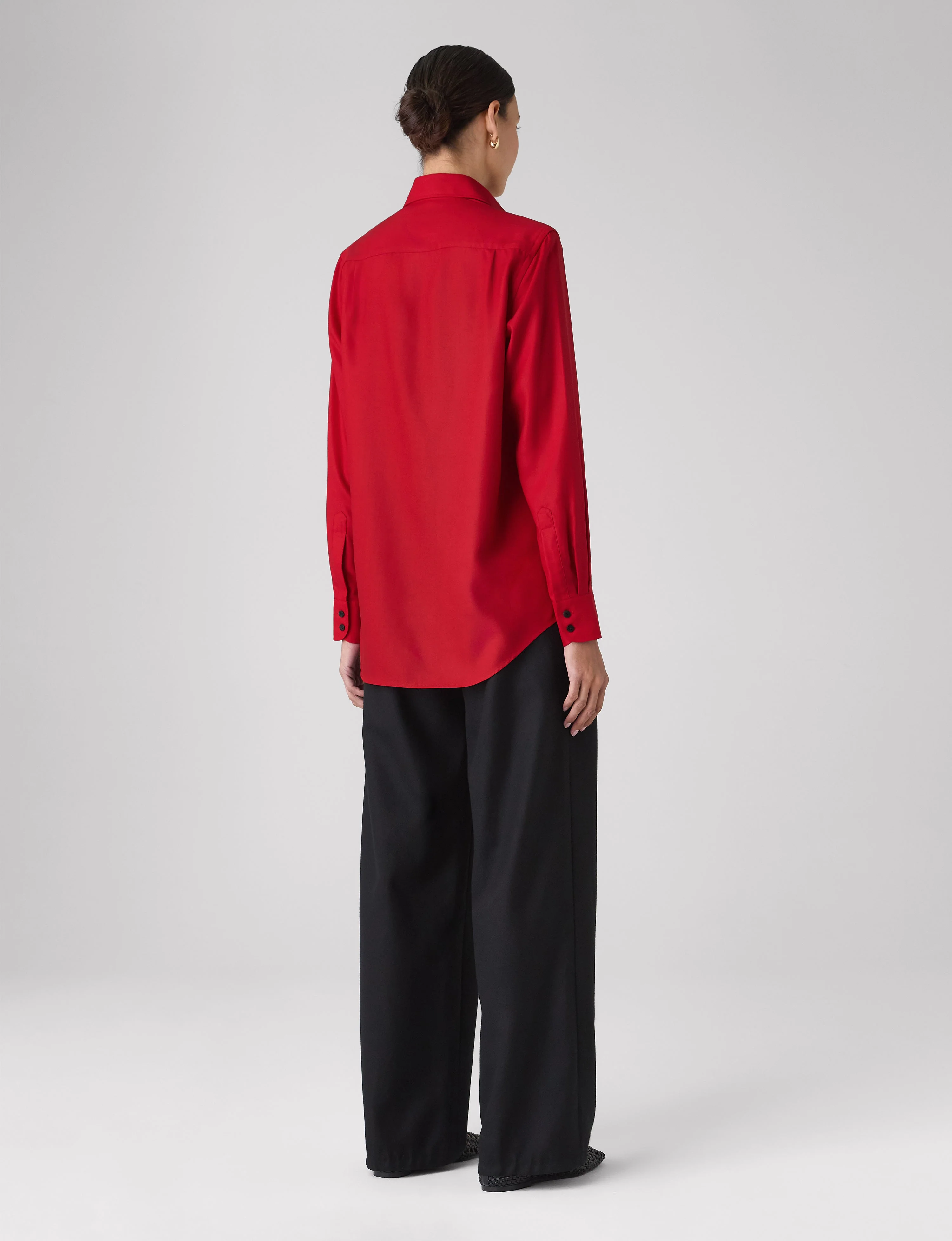 The Boyfriend: TENCEL™ Lyocell, Red - With Nothing Underneath