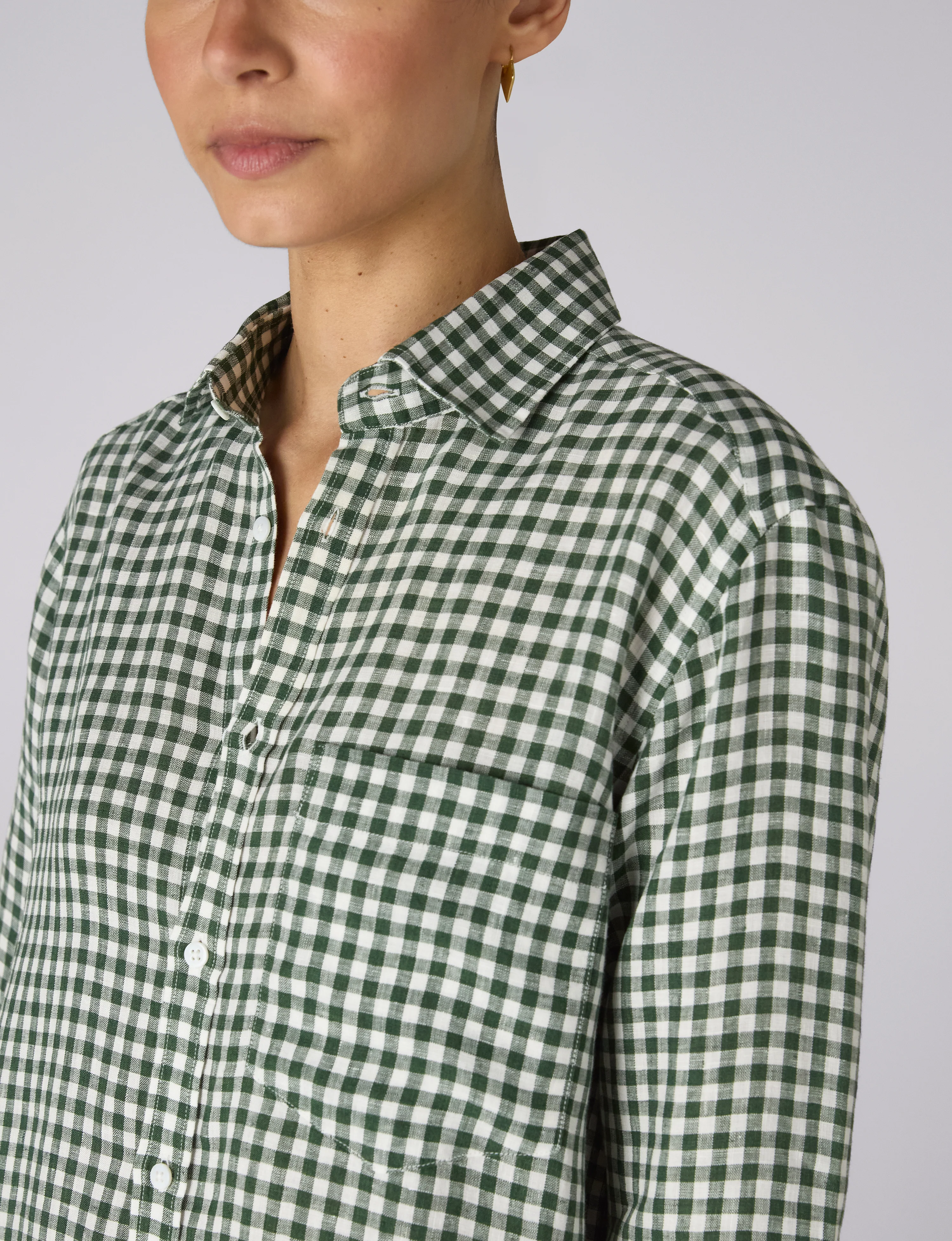 The Classic: Linen, Green Gingham - With Nothing Underneath