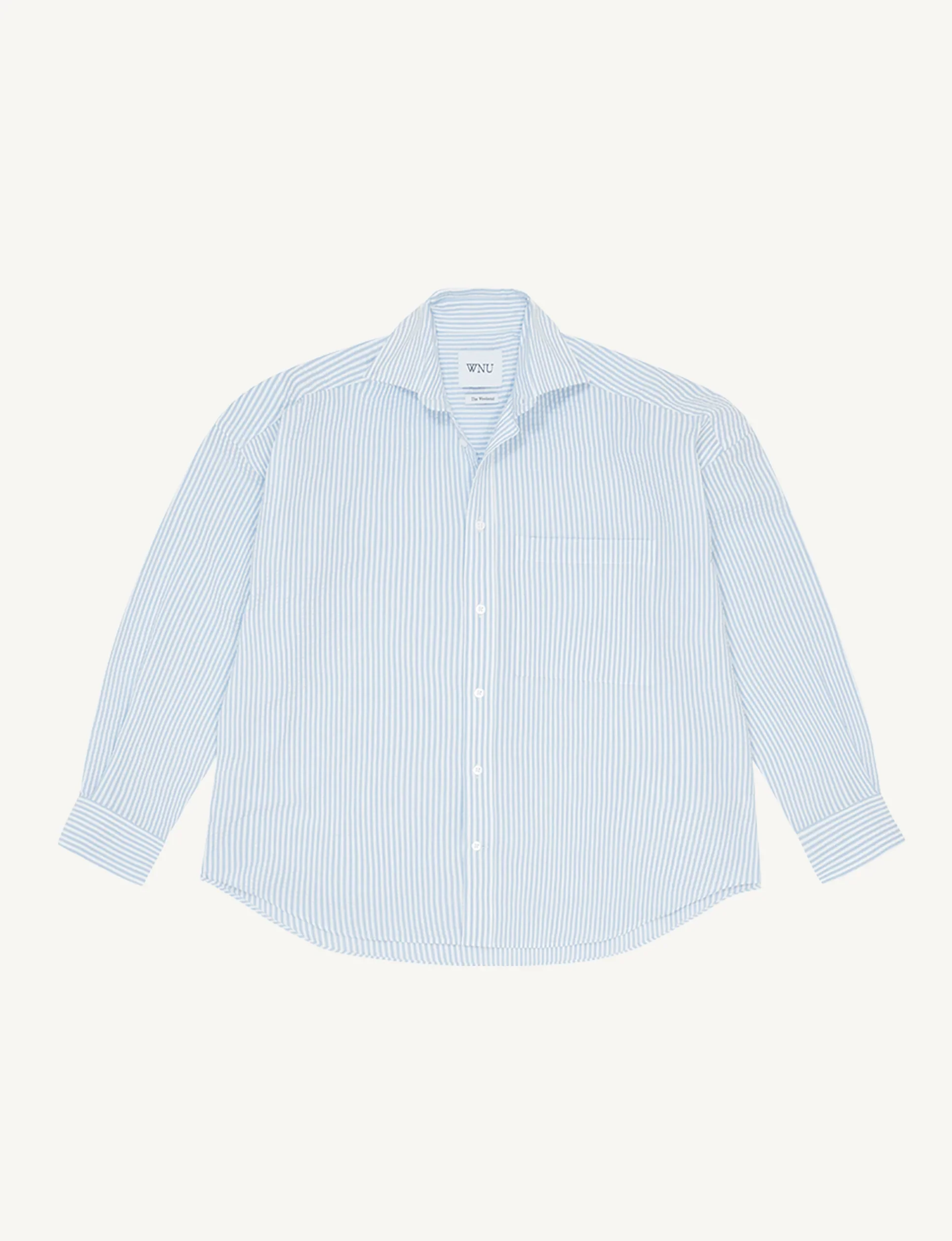 The Weekend: Seersucker, Rain Blue Stripe - With Nothing Underneath