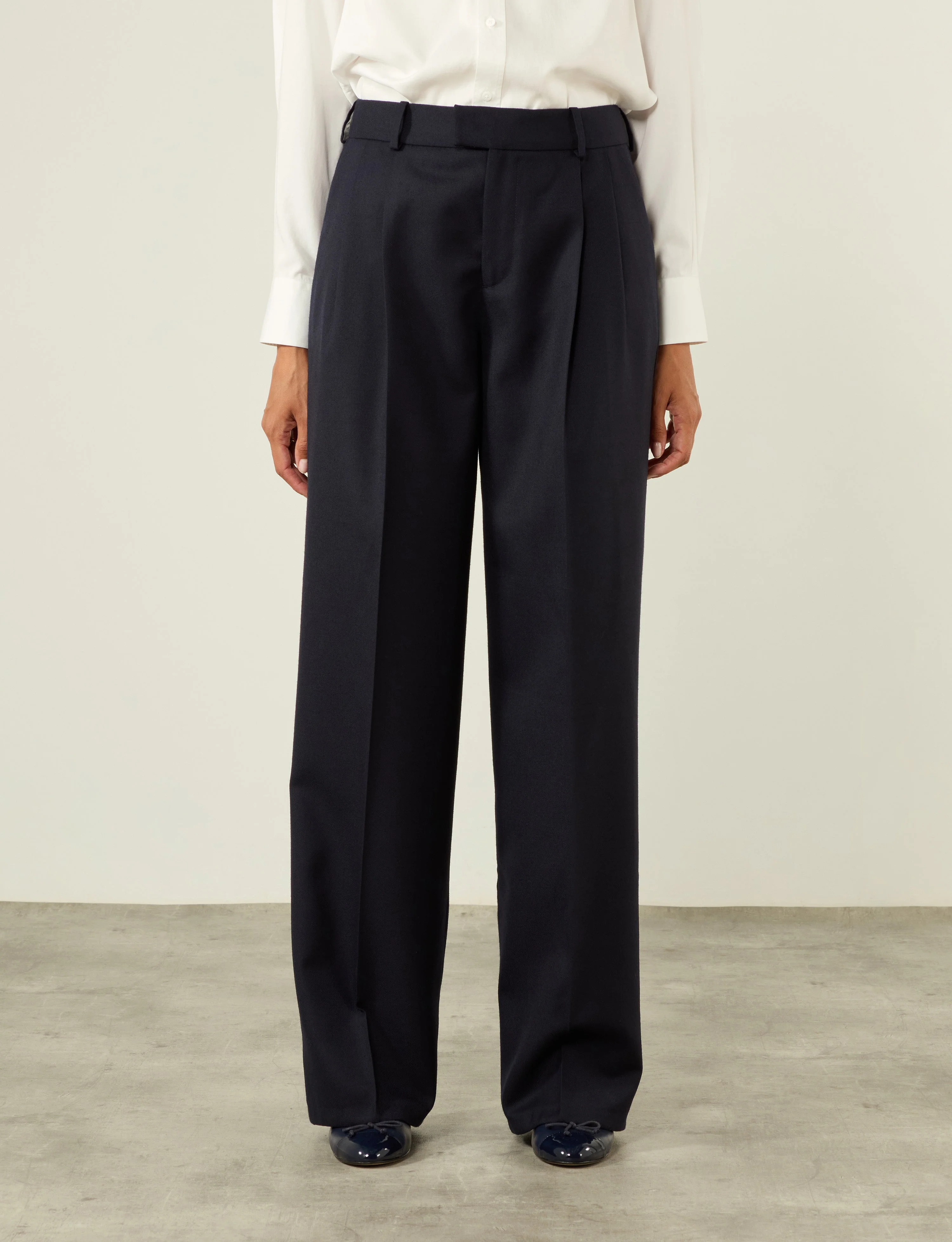 Rampling Trouser: Wool, Navy - With Nothing Underneath