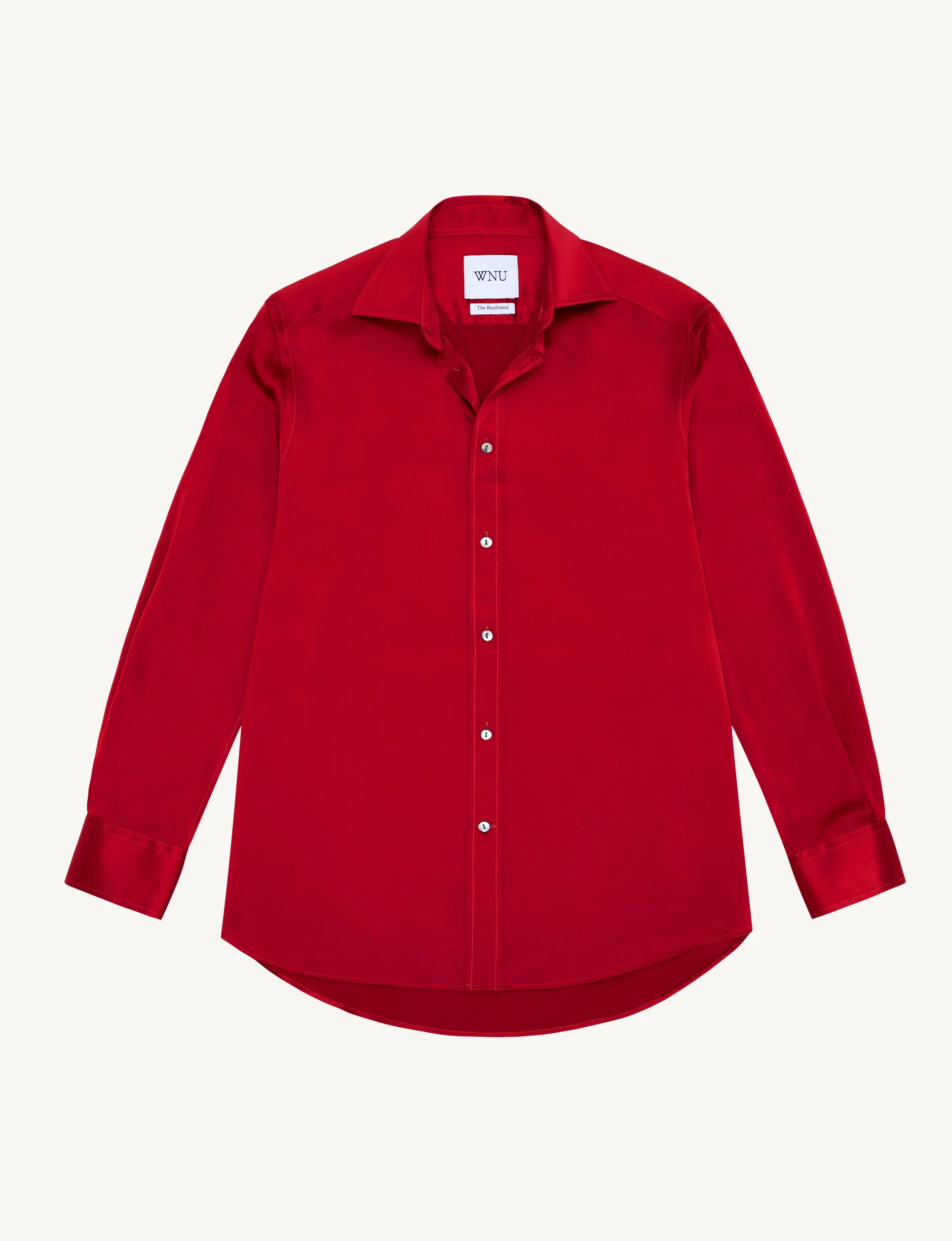 The Boyfriend: Silk Satin, Garnet - With Nothing Underneath