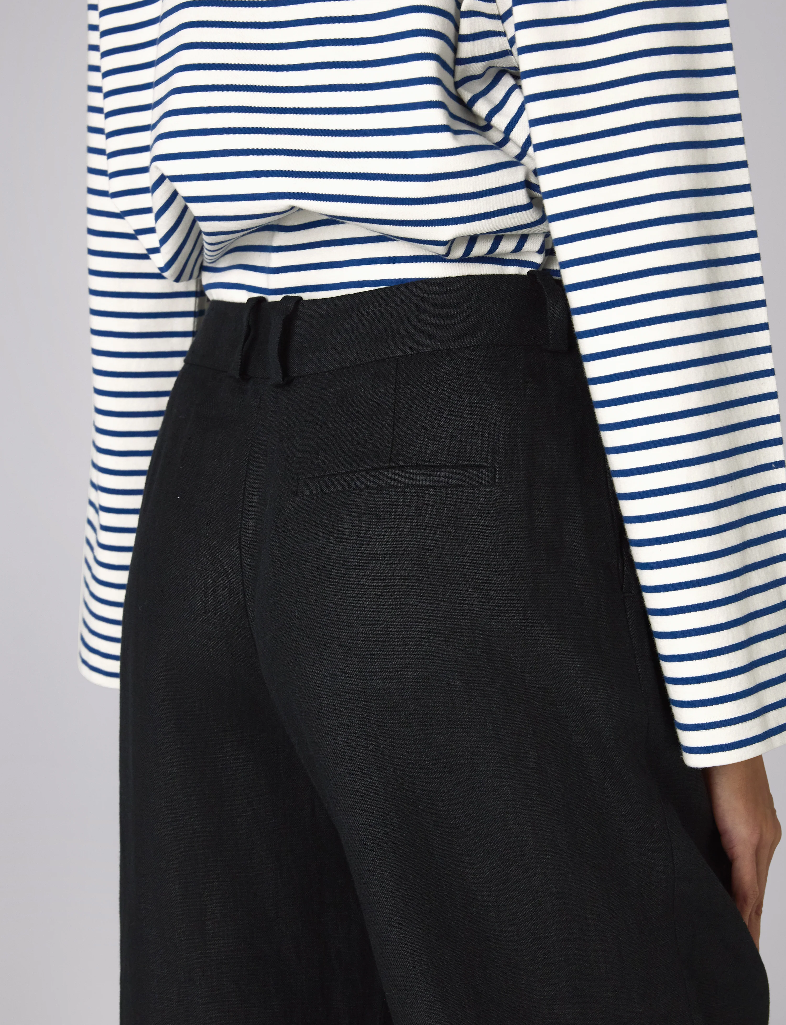 Christy Tapered Trouser: Linen, Black - With Nothing Underneath