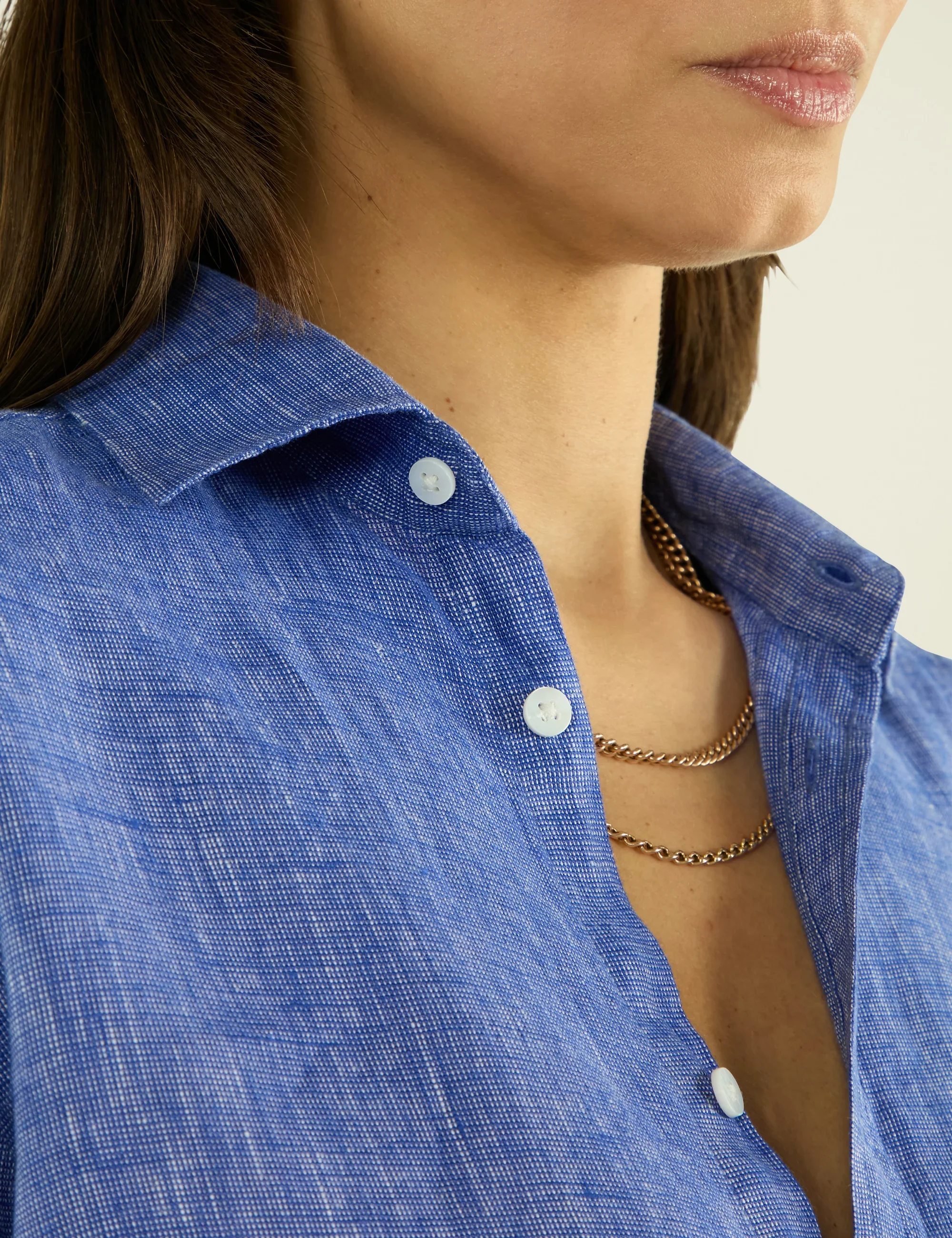 The Classic: Linen, Lapis Blue - With Nothing Underneath