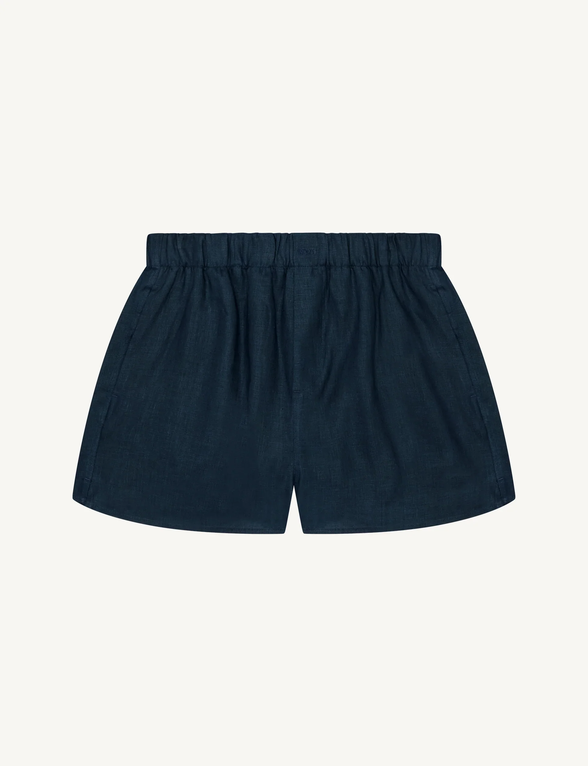 The Boxer: Linen, Navy Blue - With Nothing Underneath