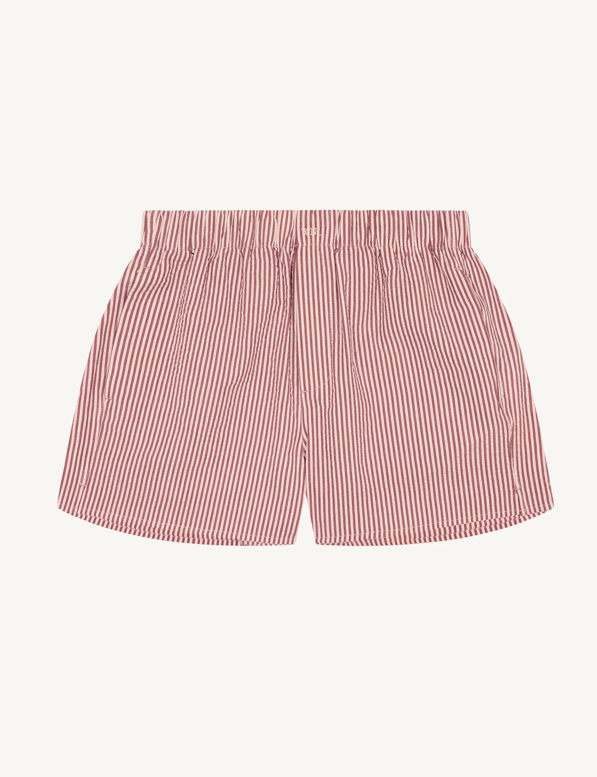 The Boxer: Seersucker, Pink and Berry Stripe - With Nothing Underneath