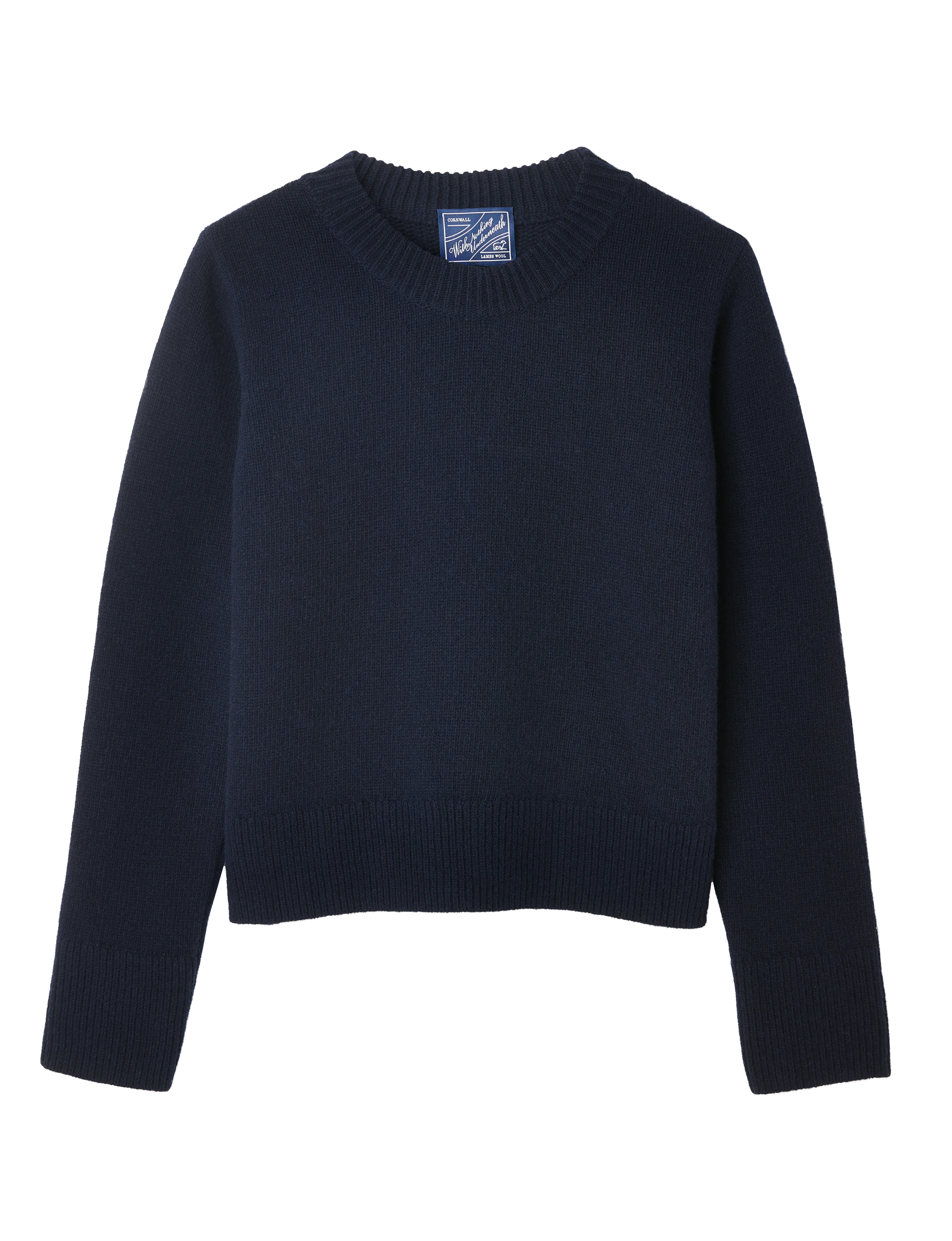 Devon Jumper: Wool, Navy Blue - With Nothing Underneath