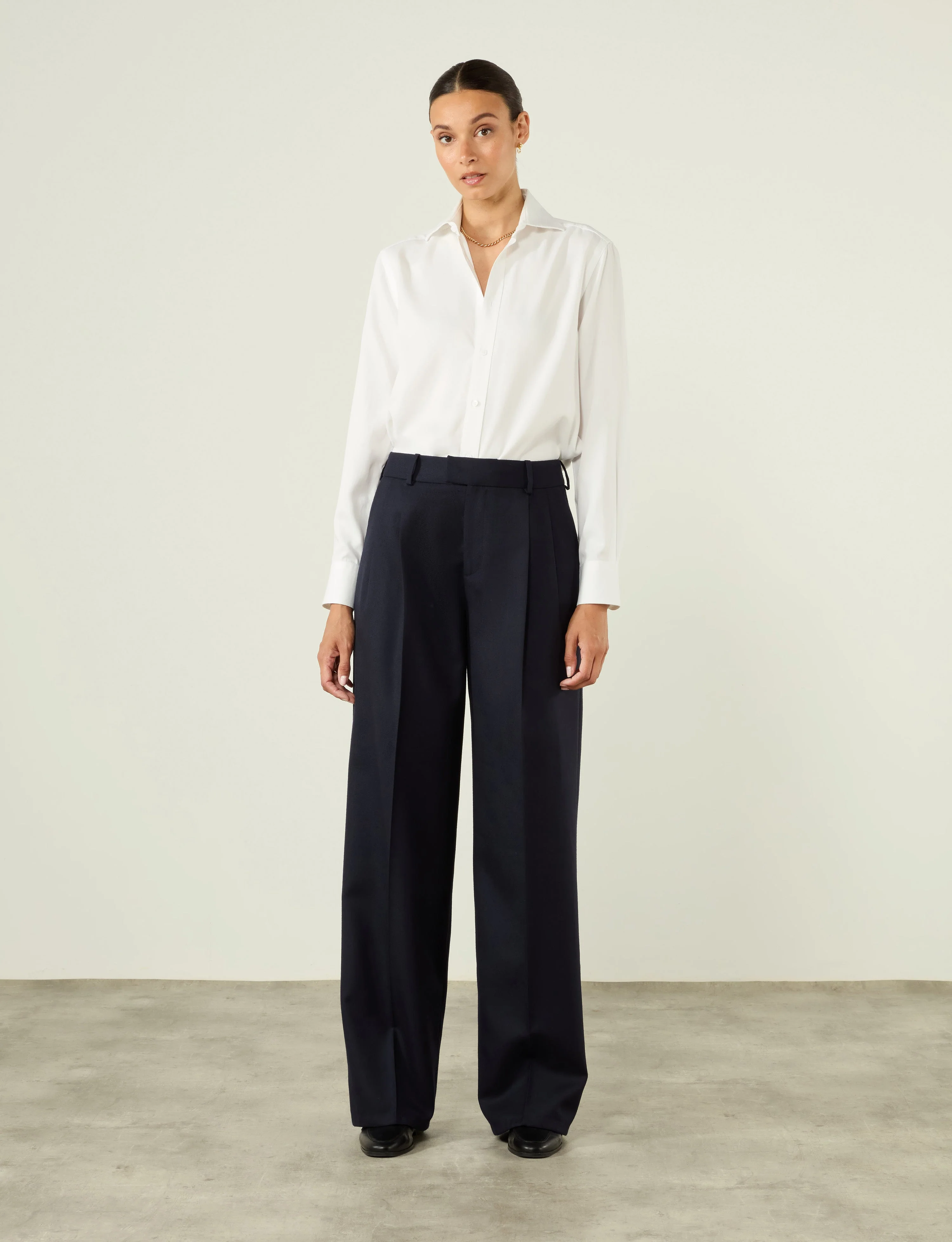 Rampling Trouser: Wool, Navy - With Nothing Underneath