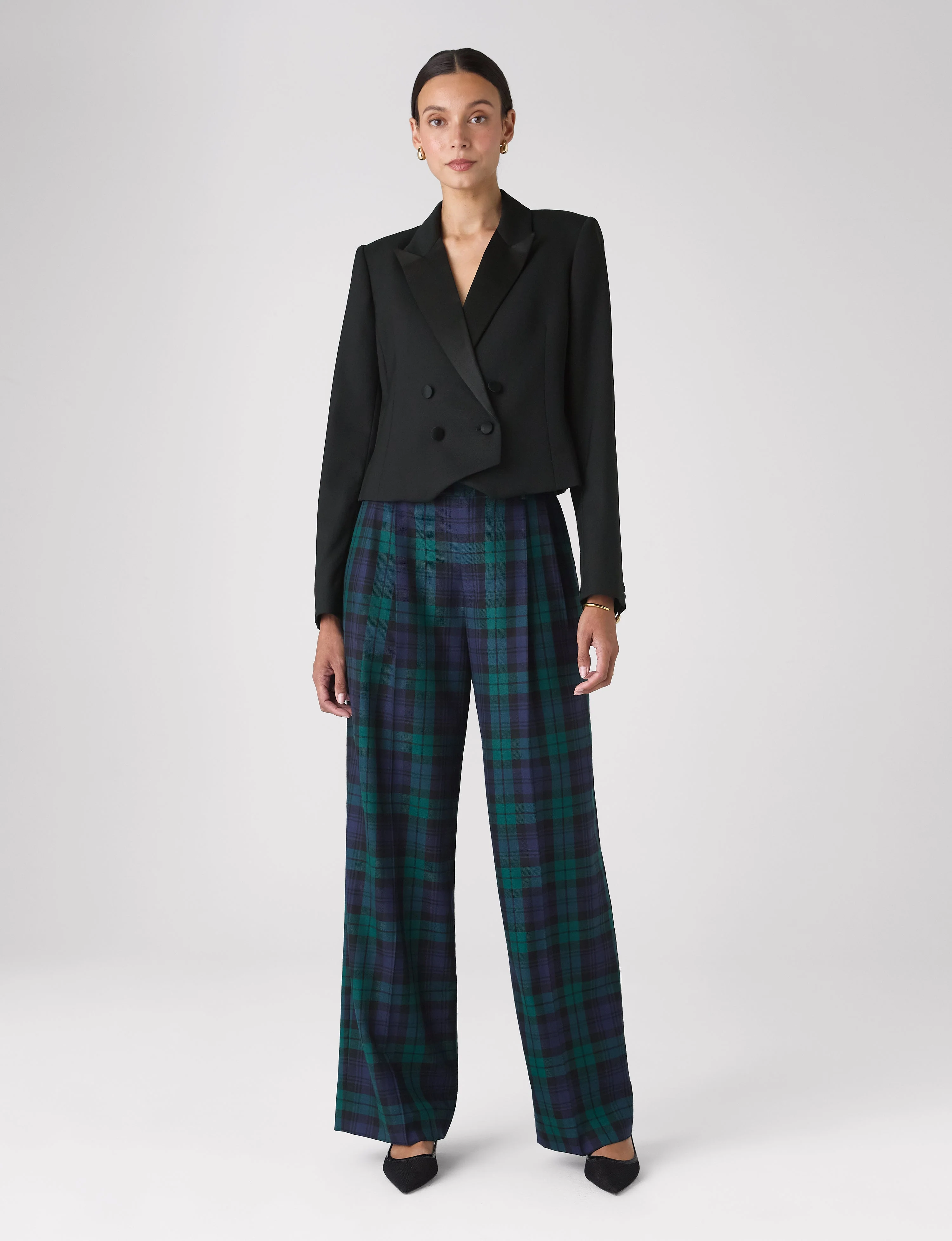 Belgravia Cropped Tuxedo: Wool, Black - With Nothing Underneath