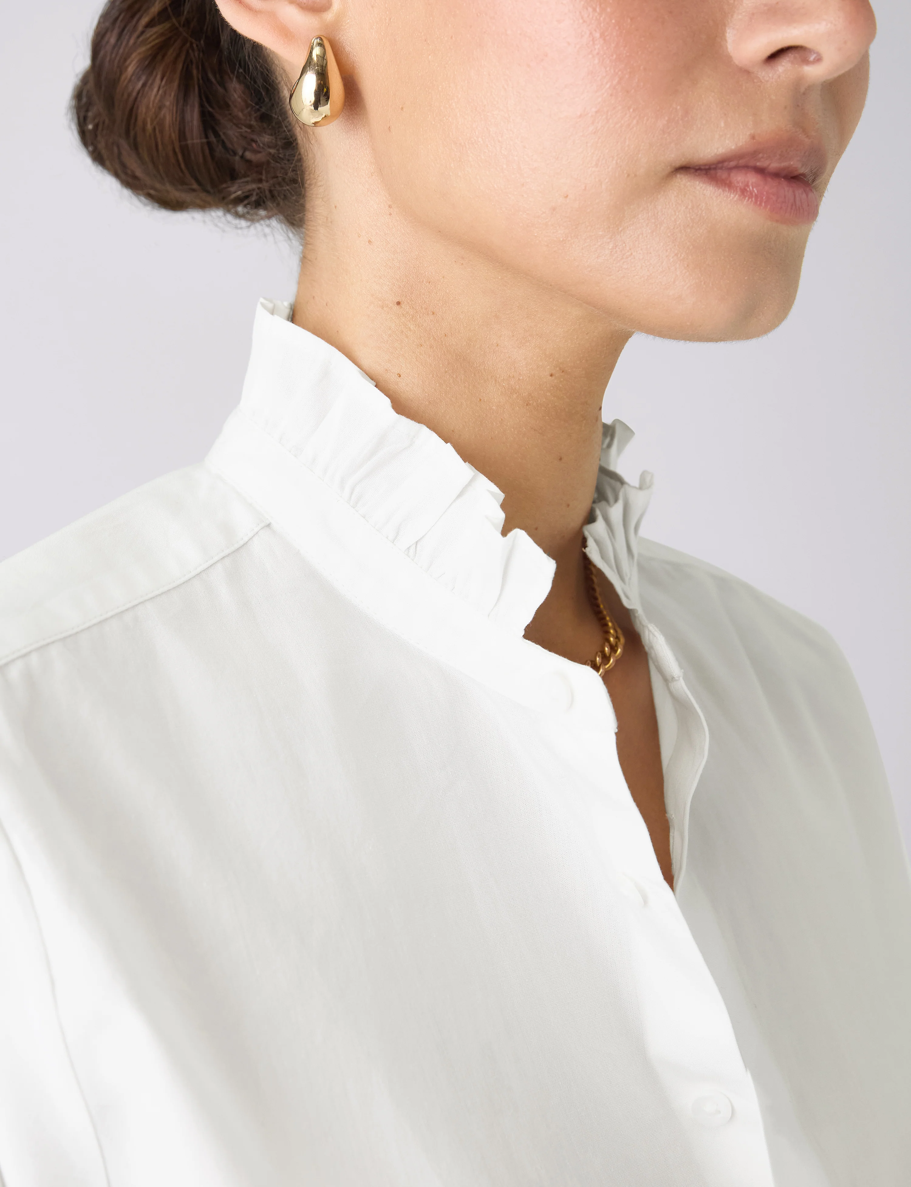 Kew Blouse: Fine Poplin, White - With Nothing Underneath