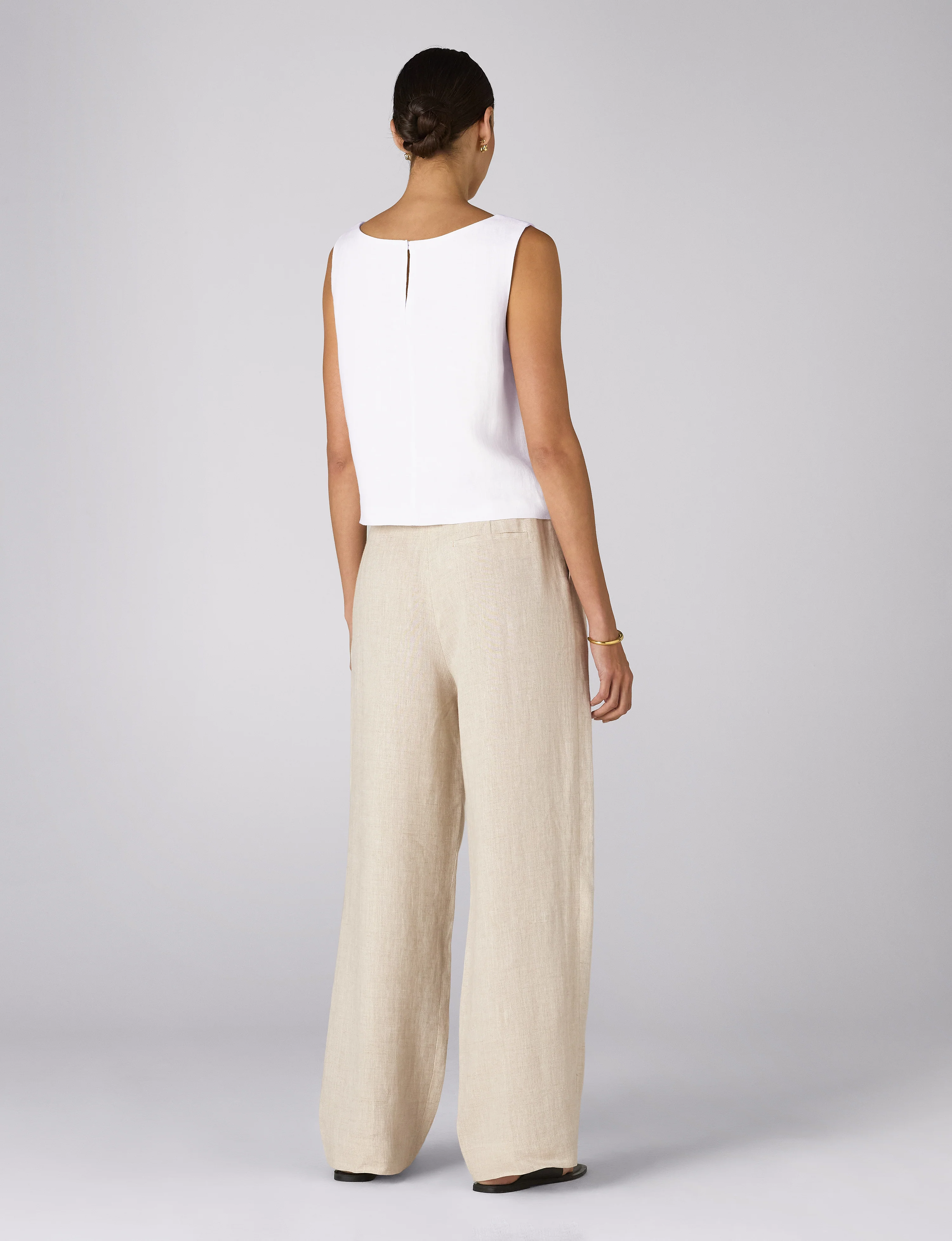 Jackie Top: Linen, White - With Nothing Underneath