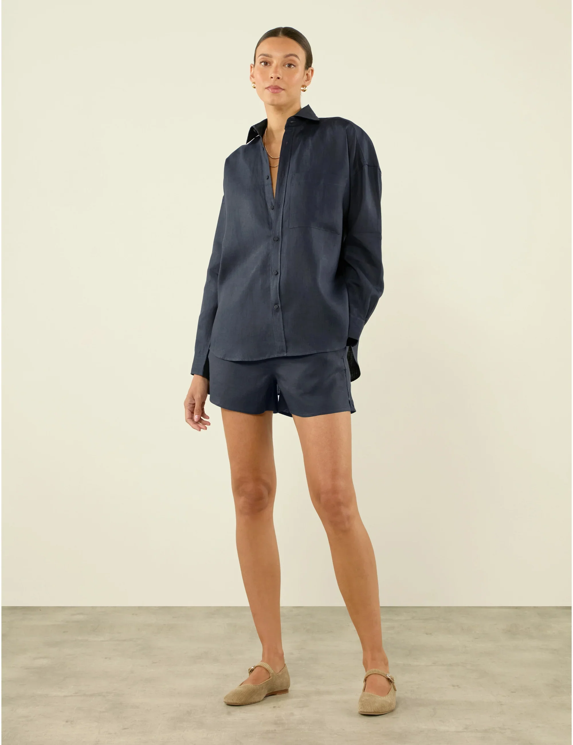 The Boxer: Hemp, Navy Blue - With Nothing Underneath