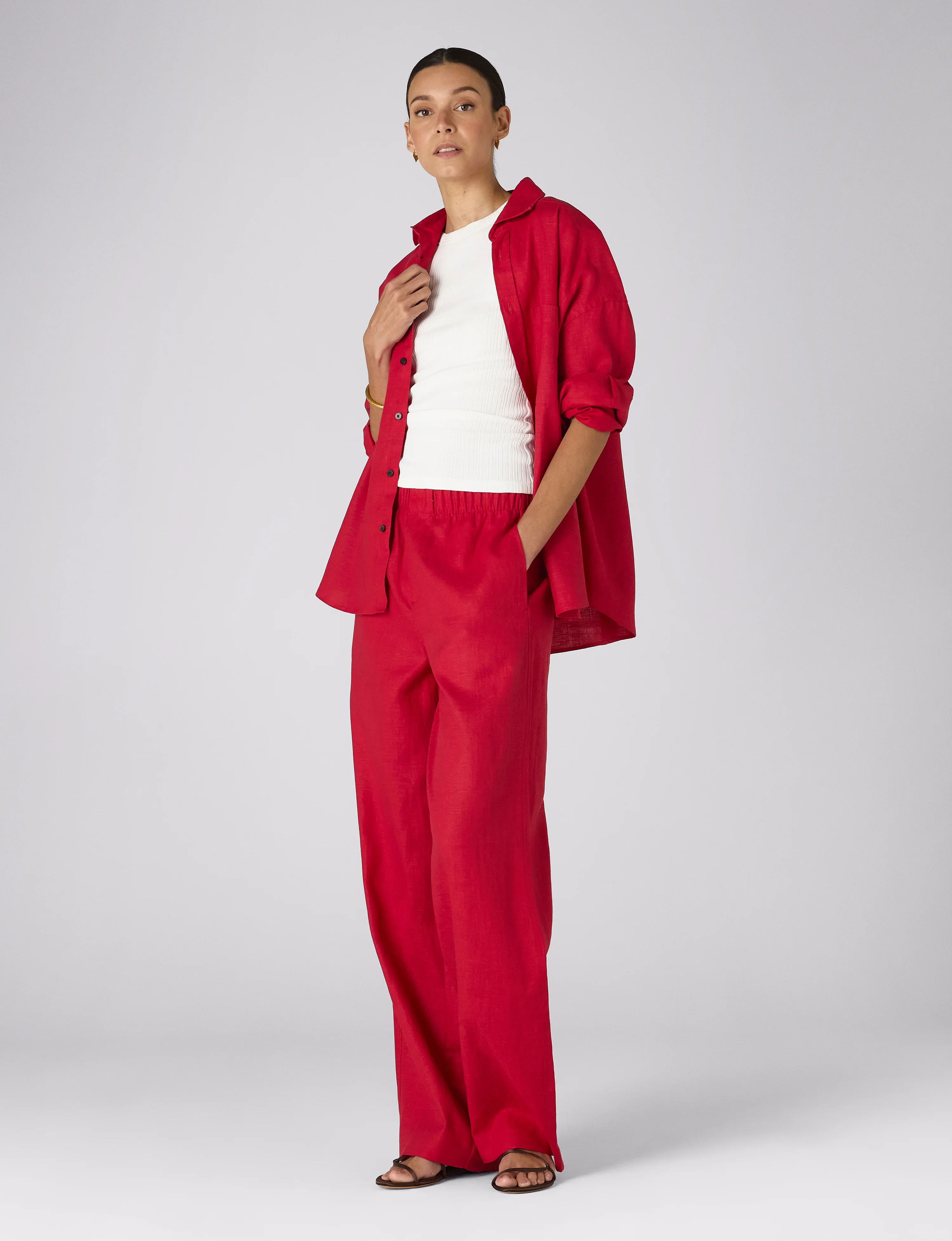 The Palazzo: Hemp, Red - With Nothing Underneath