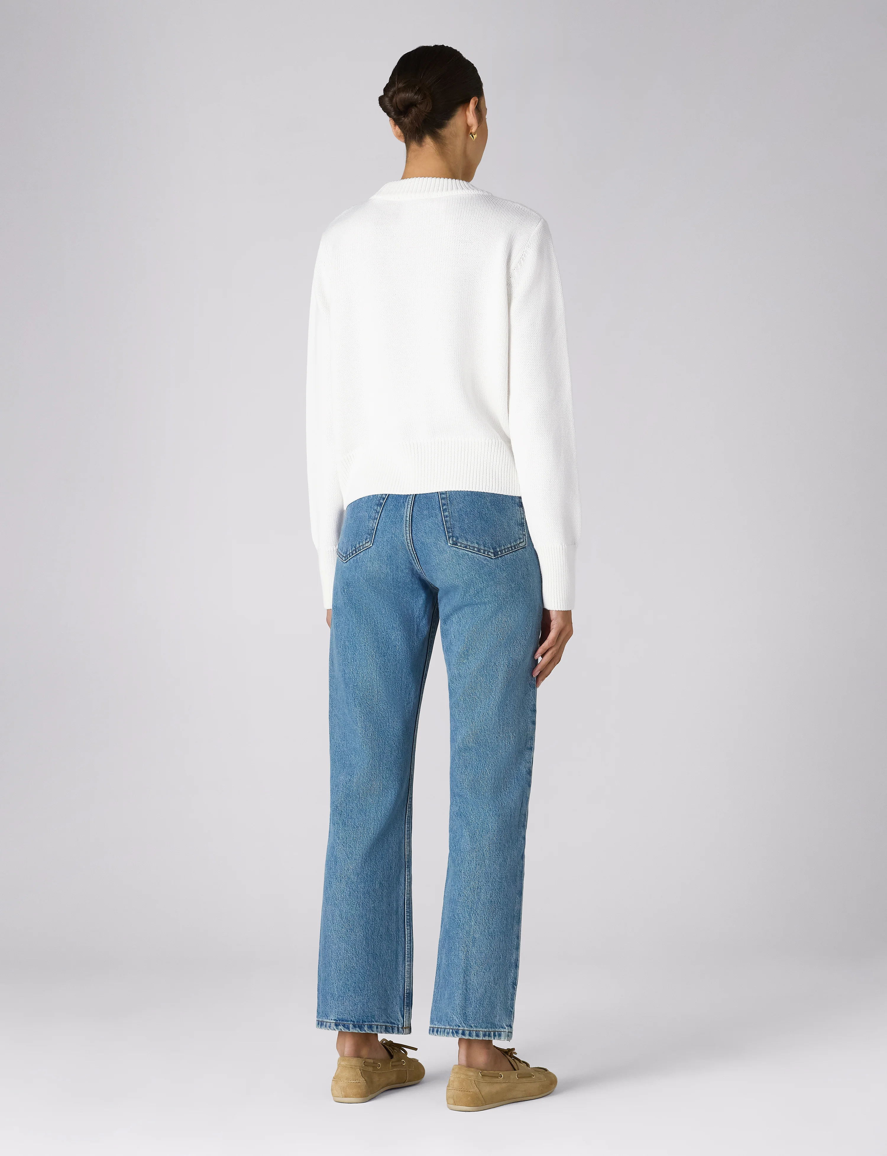 Devon Jumper: Cotton, Cream - With Nothing Underneath