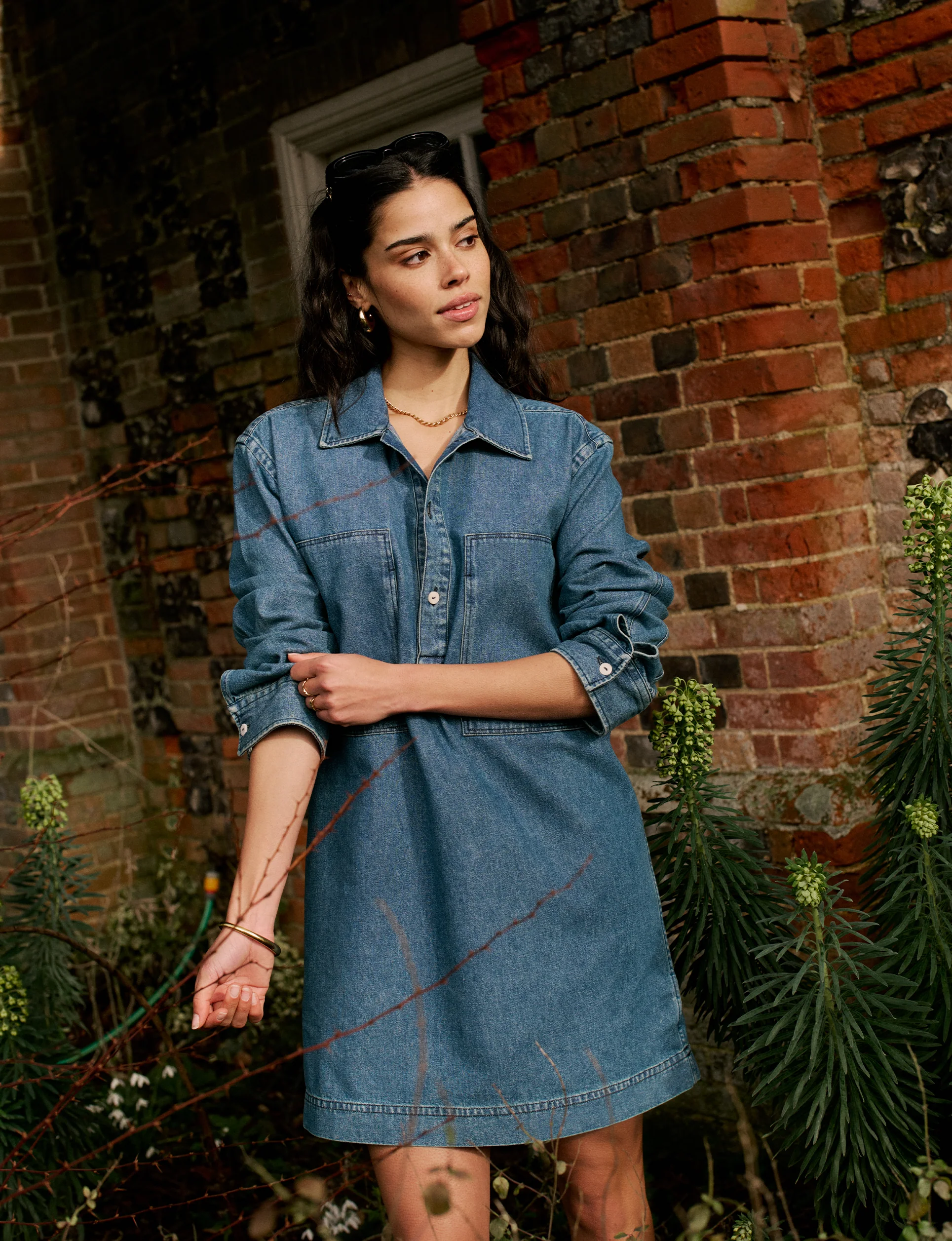 Serge Dress: Denim, Mid Blue - With Nothing Underneath