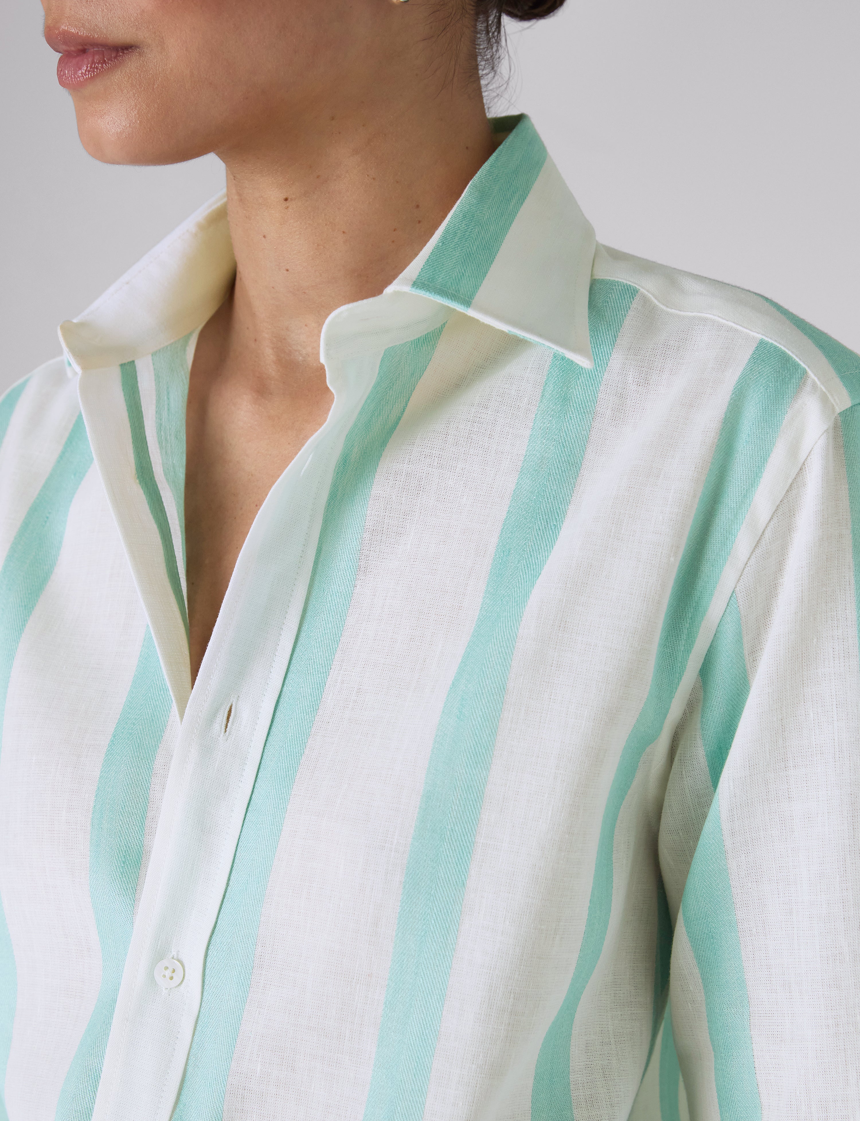 The Boyfriend: Weave, Mint Stripe - With Nothing Underneath