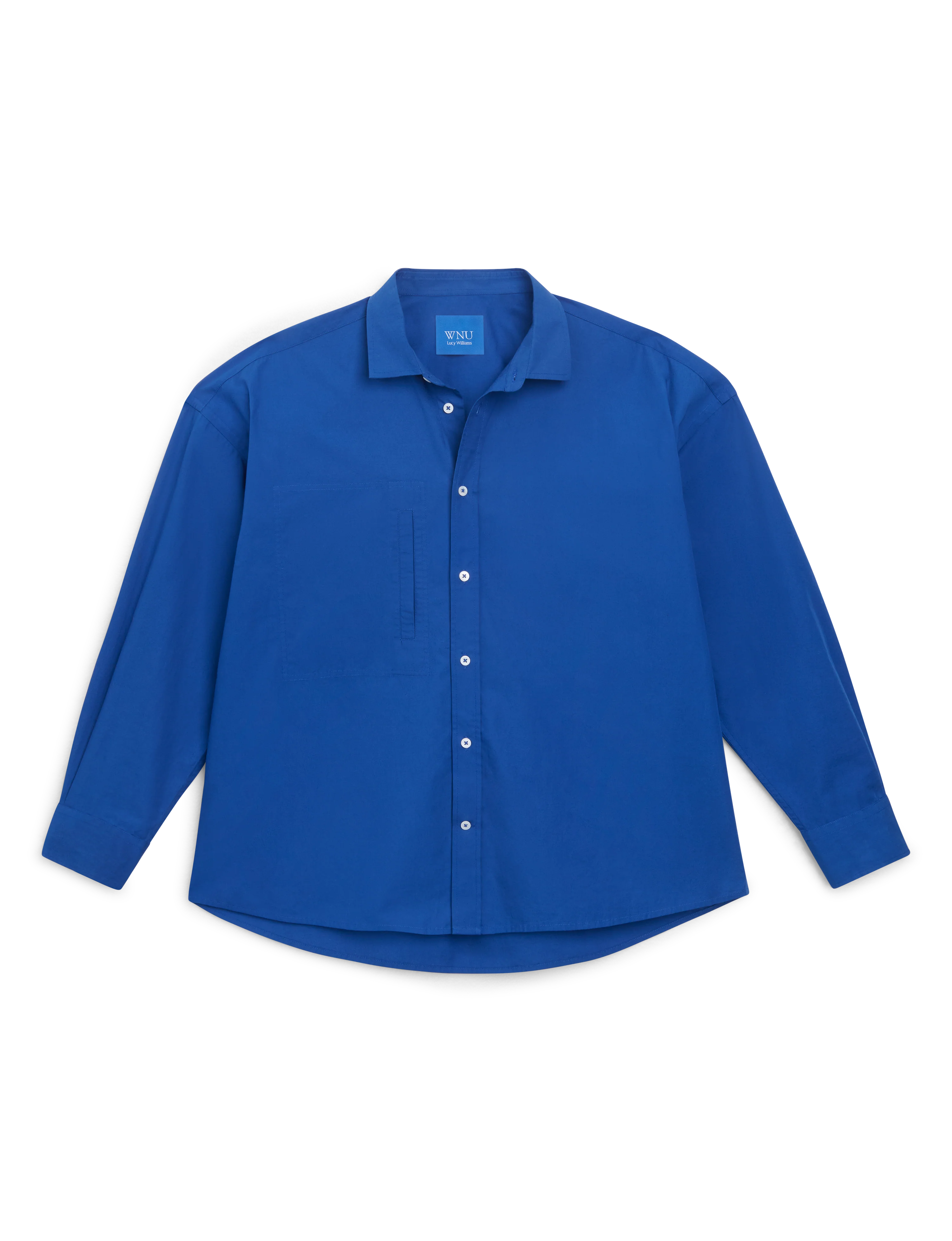 Sóller Shirt: Fine Poplin, Cobalt Blue x Lucy Williams - With Nothing Underneath