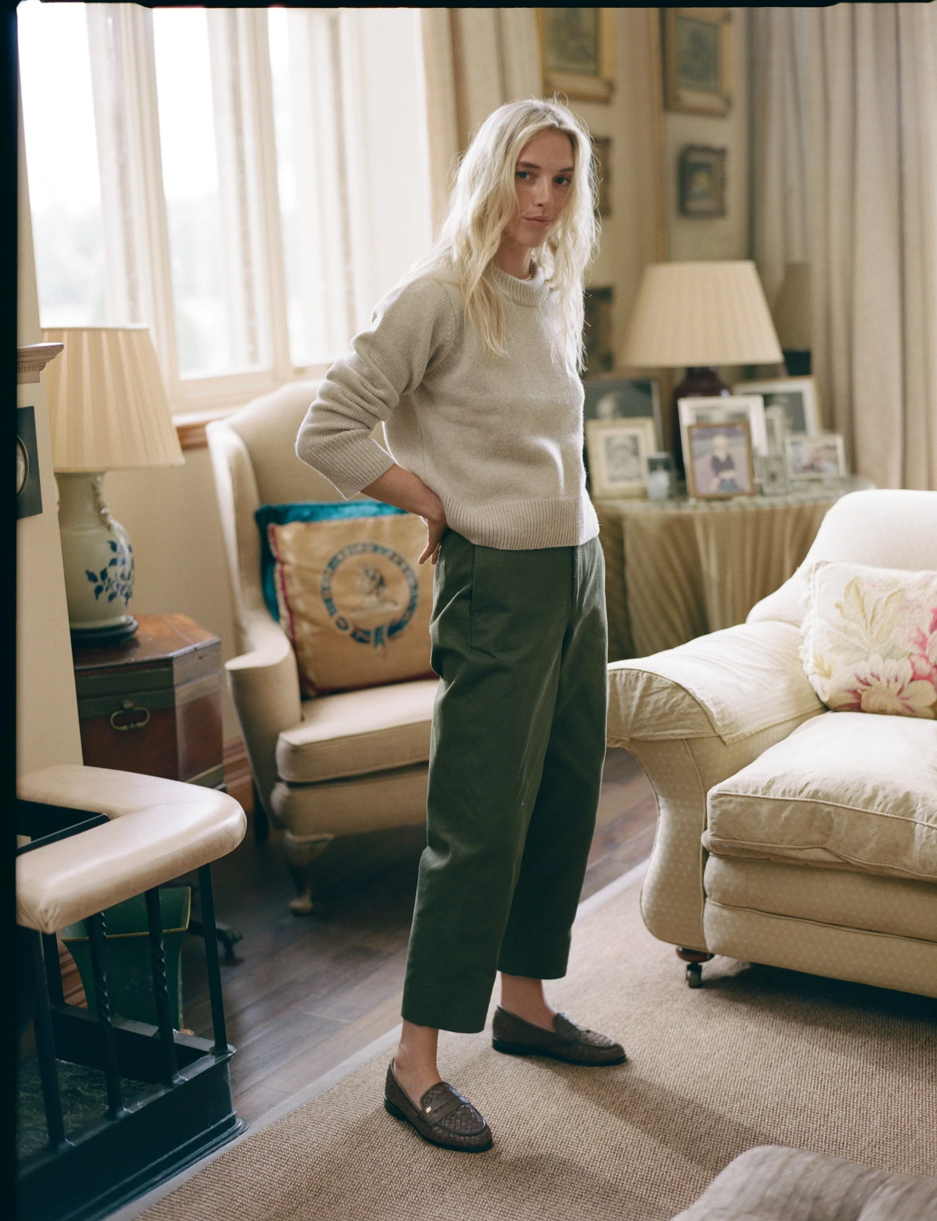 Devon Jumper: Wool, Oatmeal - With Nothing Underneath