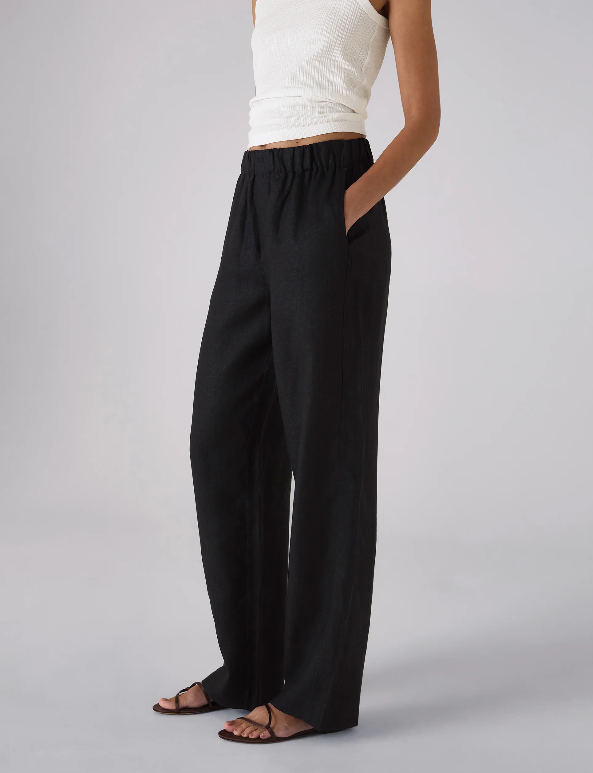 The Palazzo: Linen, Black - With Nothing Underneath