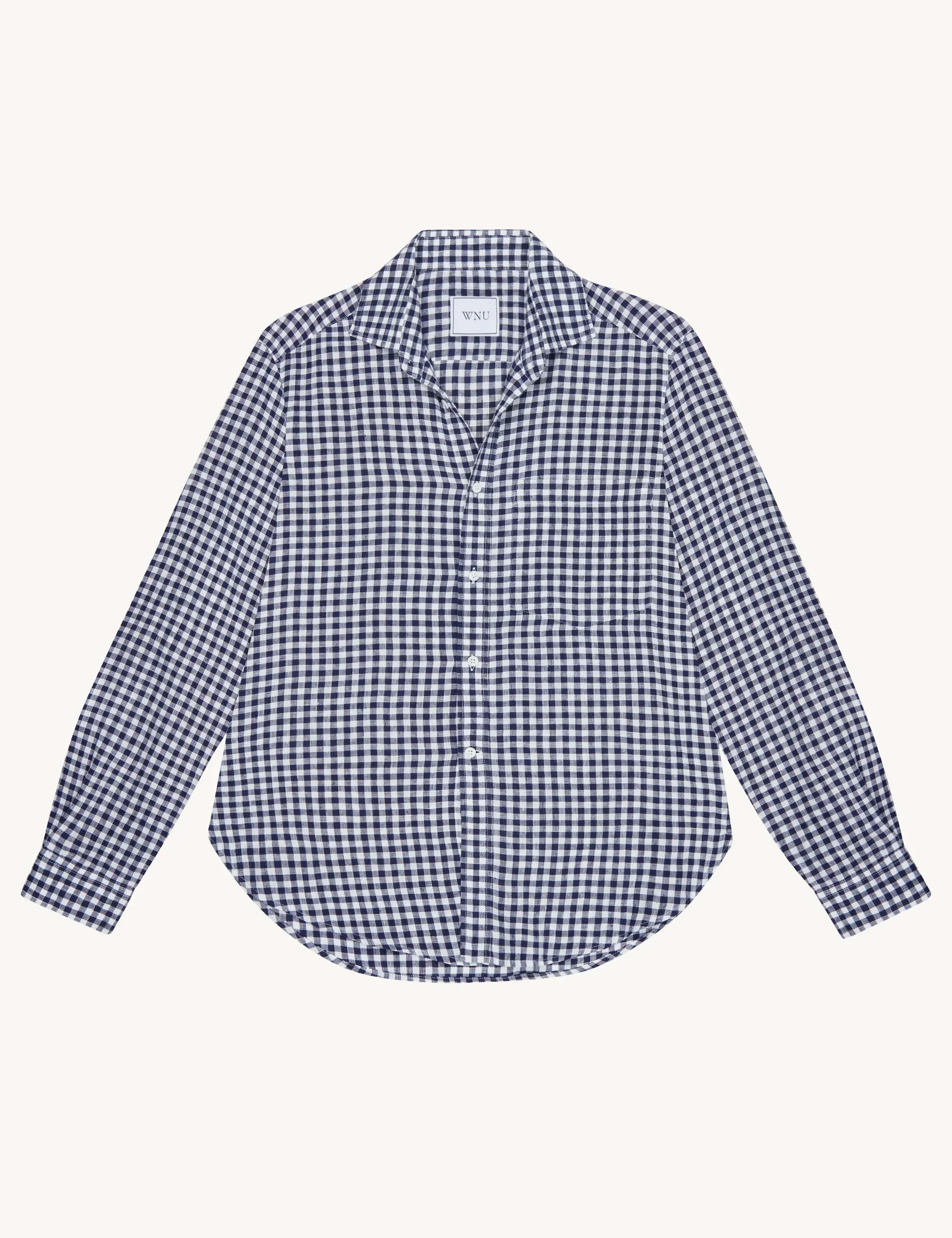 The Classic: Linen, Navy Blue Gingham - With Nothing Underneath