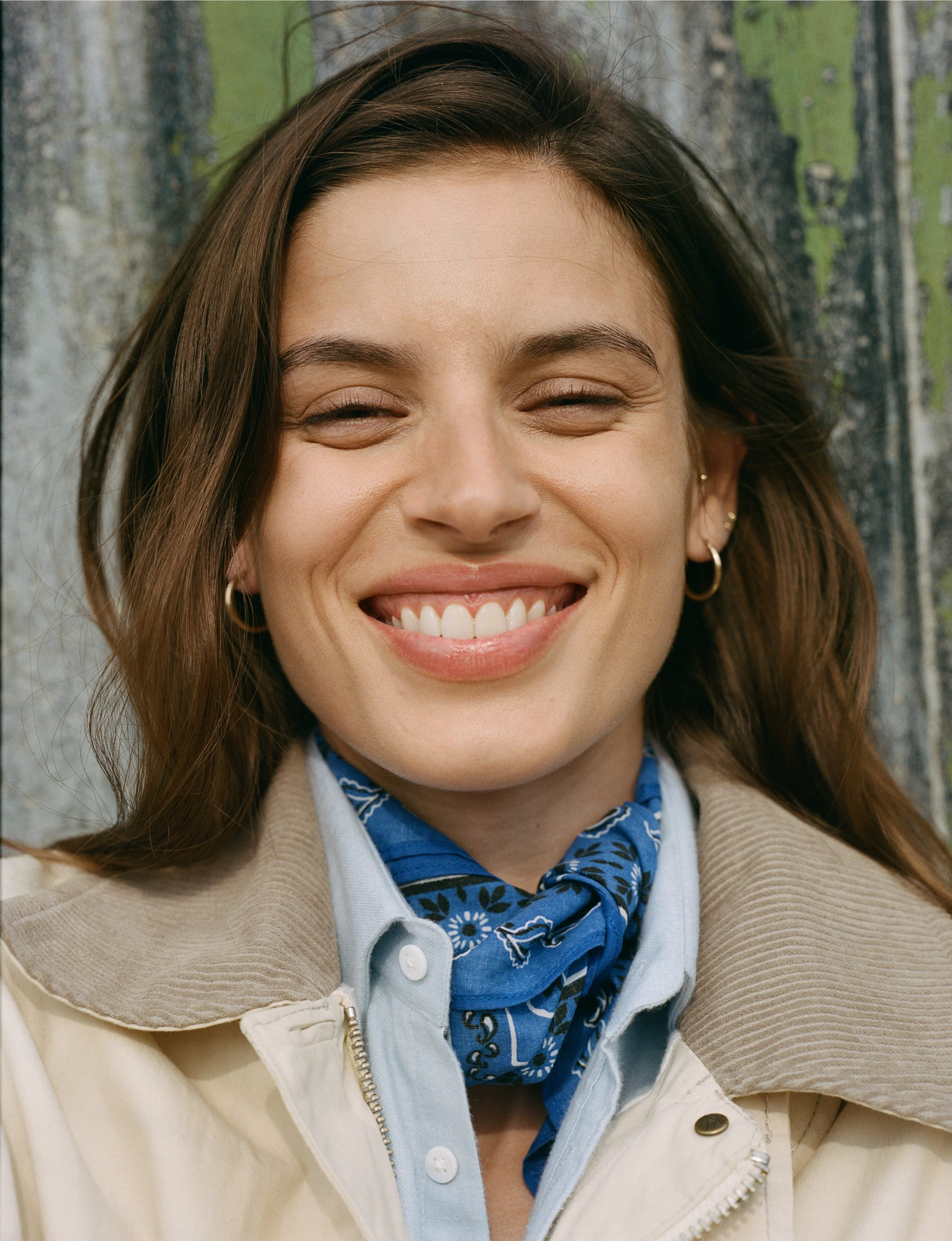 Neckerchief: Cotton, Blue Paisley - With Nothing Underneath