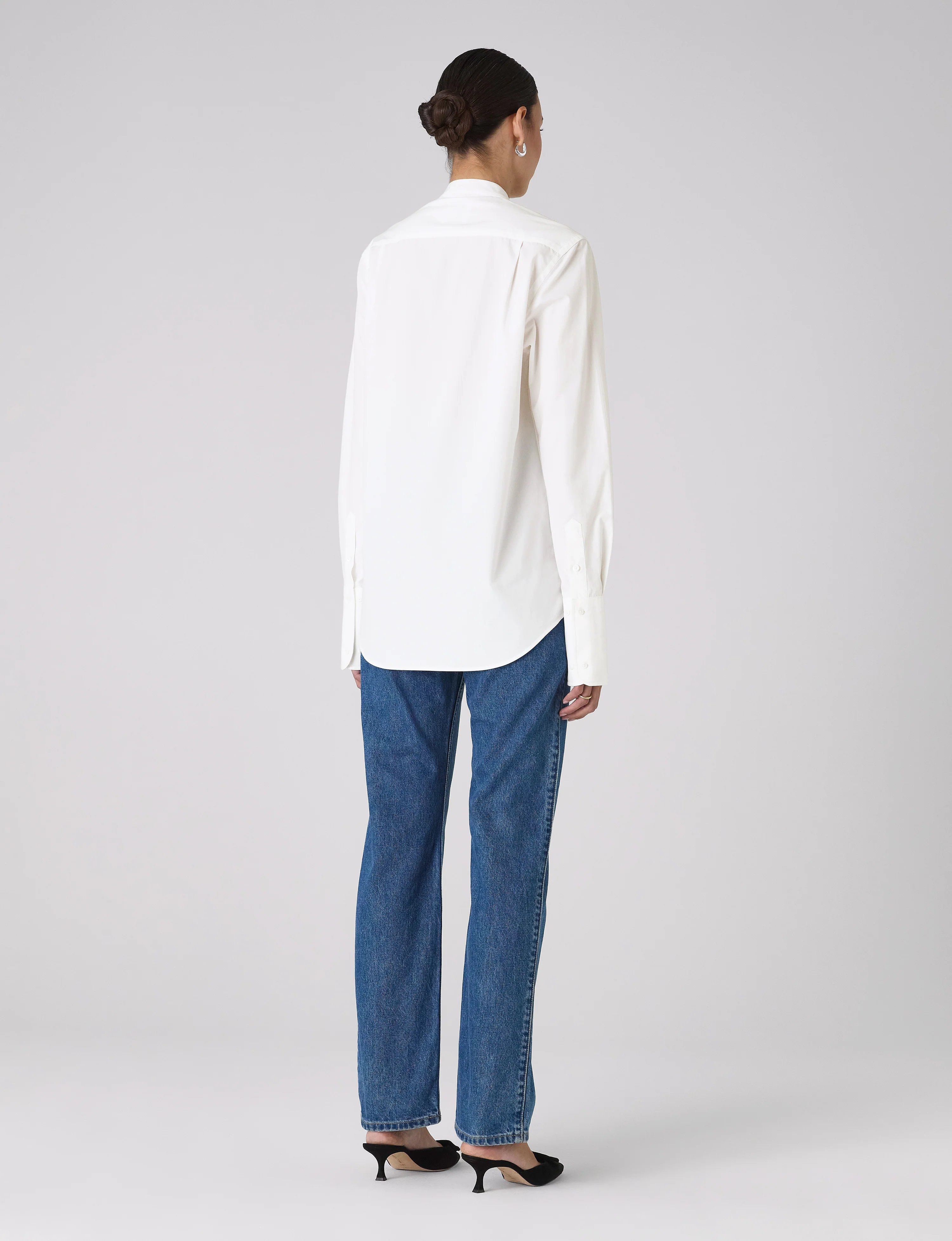 The Boyfriend Bow Tie: Fine Poplin, White - With Nothing Underneath