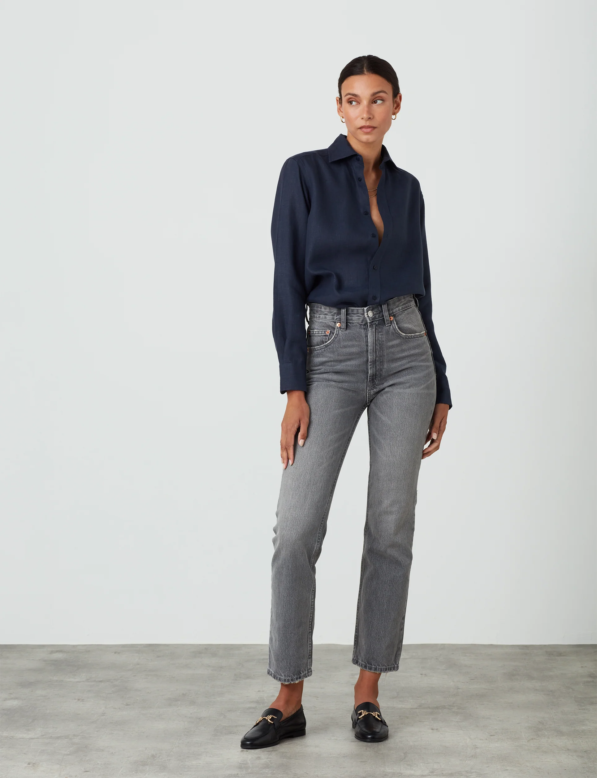 The Boyfriend: Hemp, Navy - With Nothing Underneath
