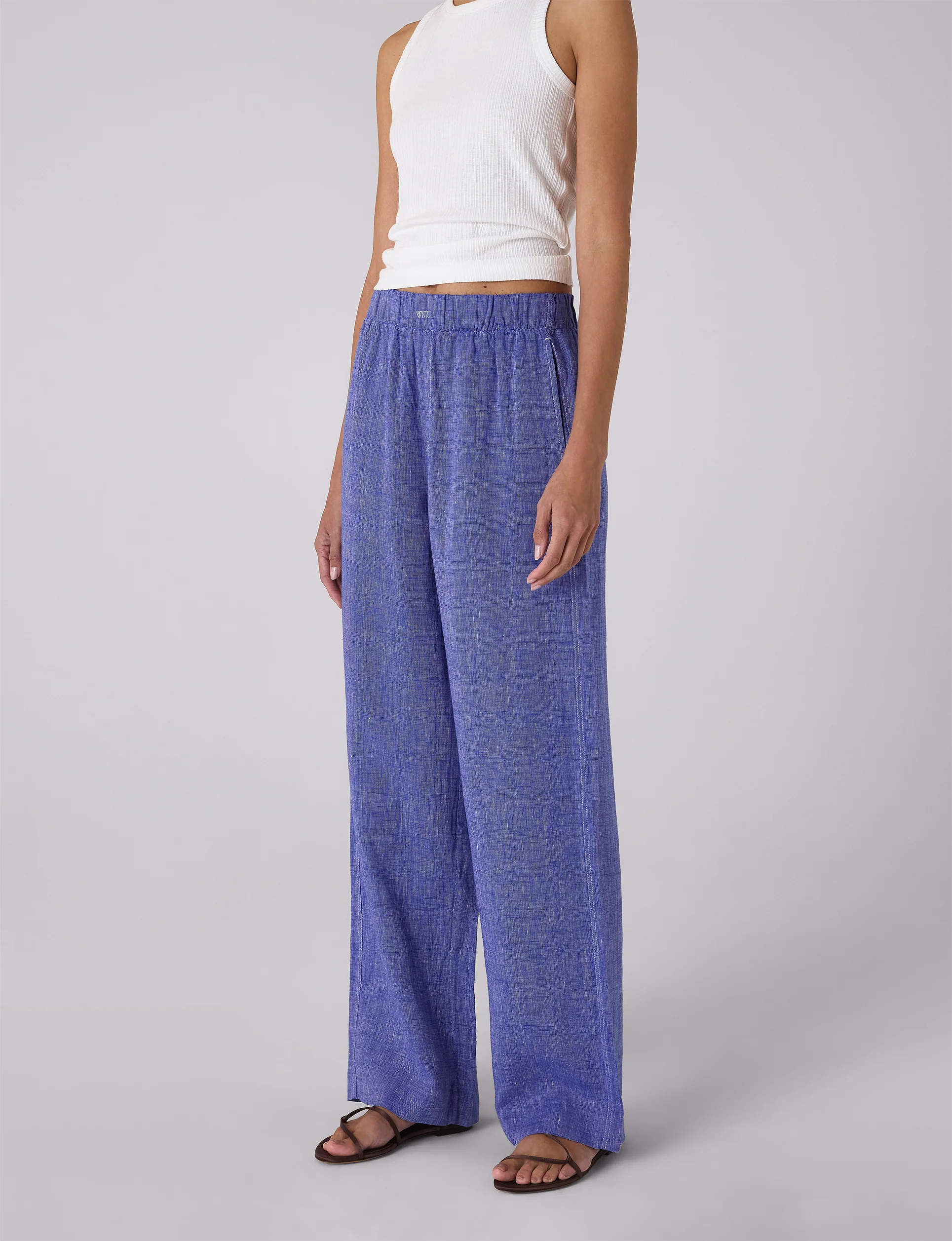 The Palazzo: Linen, Lapis Blue - With Nothing Underneath