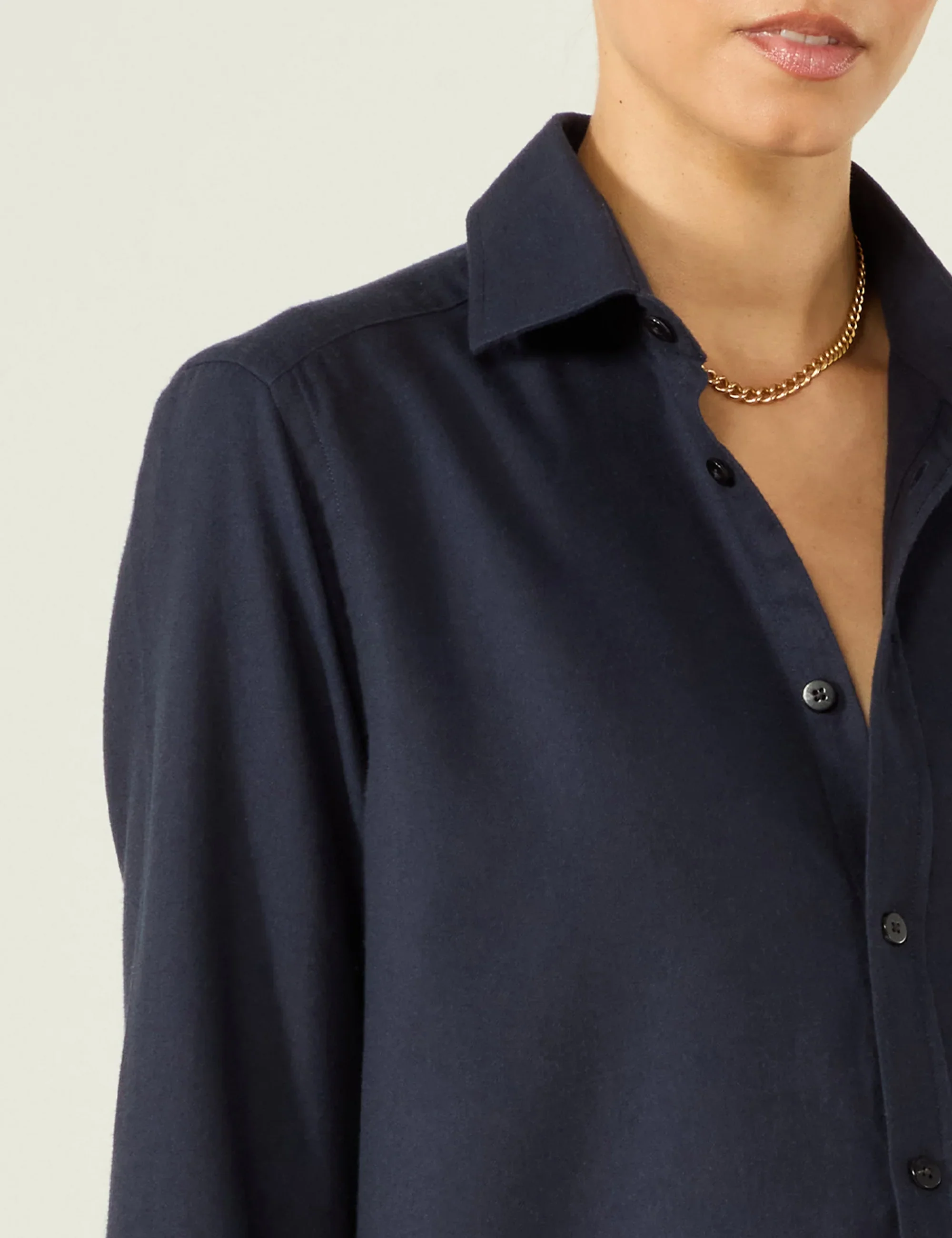 The Classic: Fine Brushed, Navy Blue - With Nothing Underneath