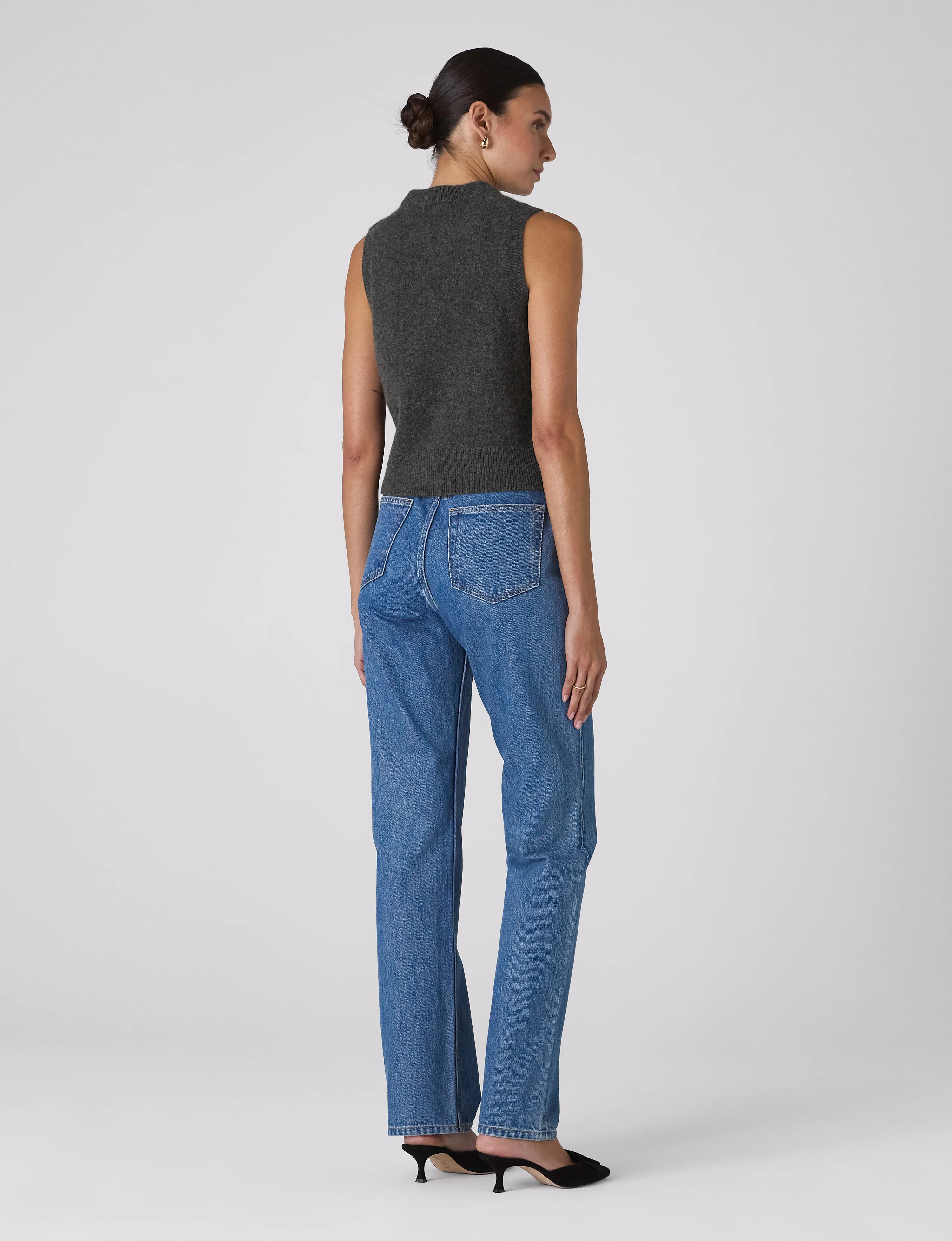 Skye Vest: Yak Wool, Dark Grey Melange - With Nothing Underneath