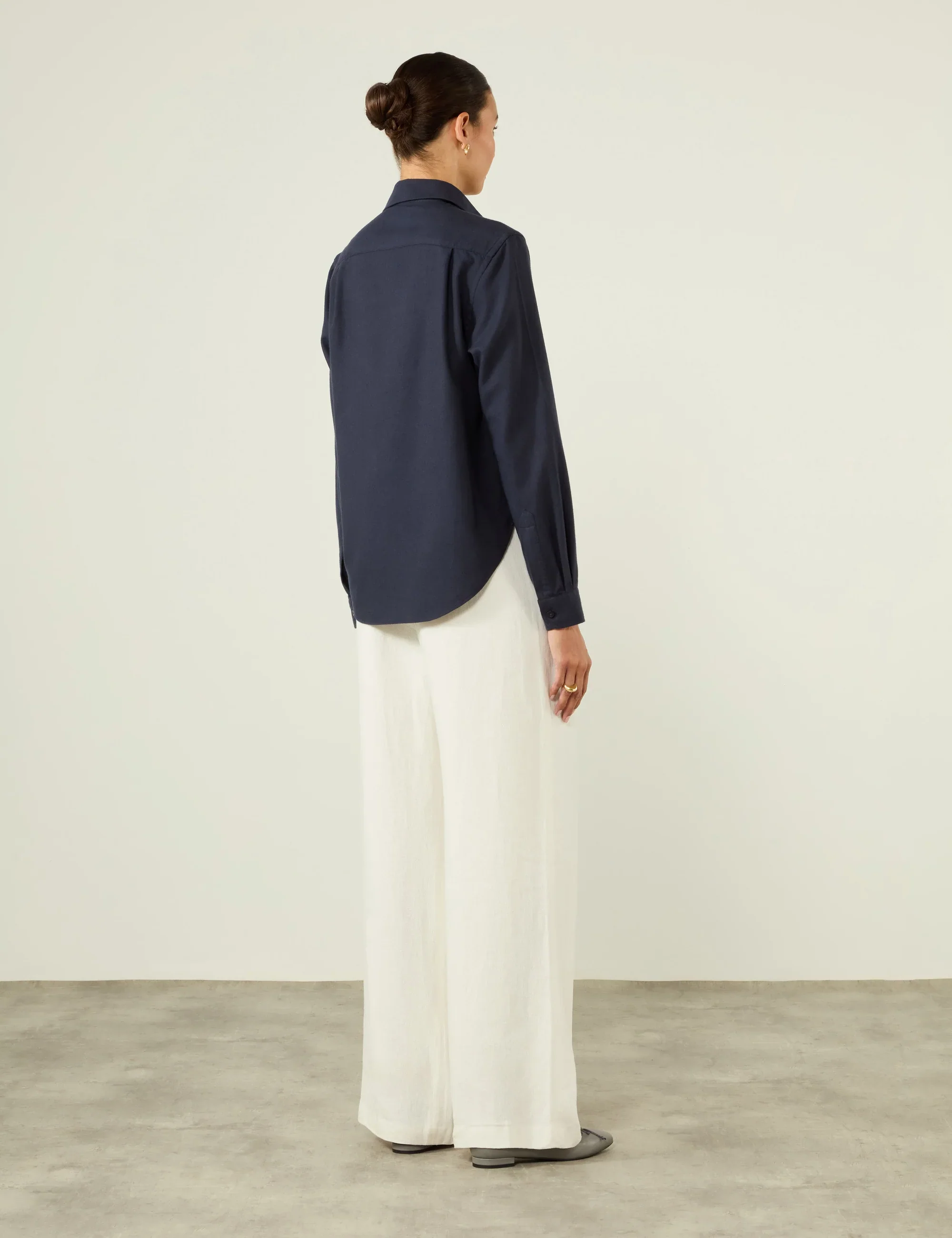 The Classic: Fine Brushed, Navy Blue - With Nothing Underneath