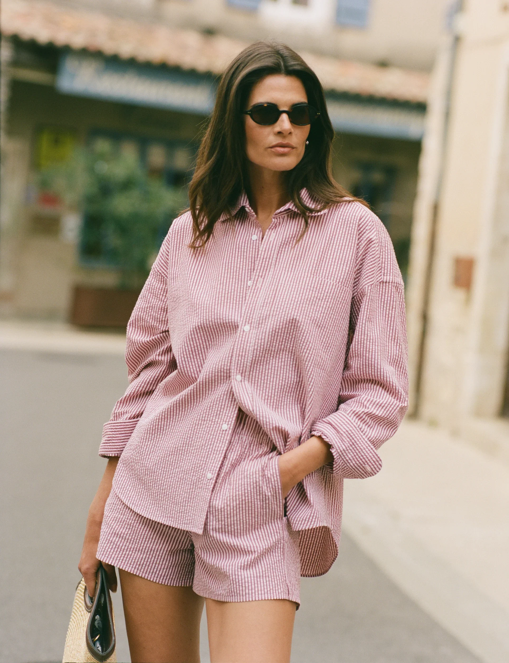 The Boxer: Seersucker, Pink and Berry Stripe - With Nothing Underneath