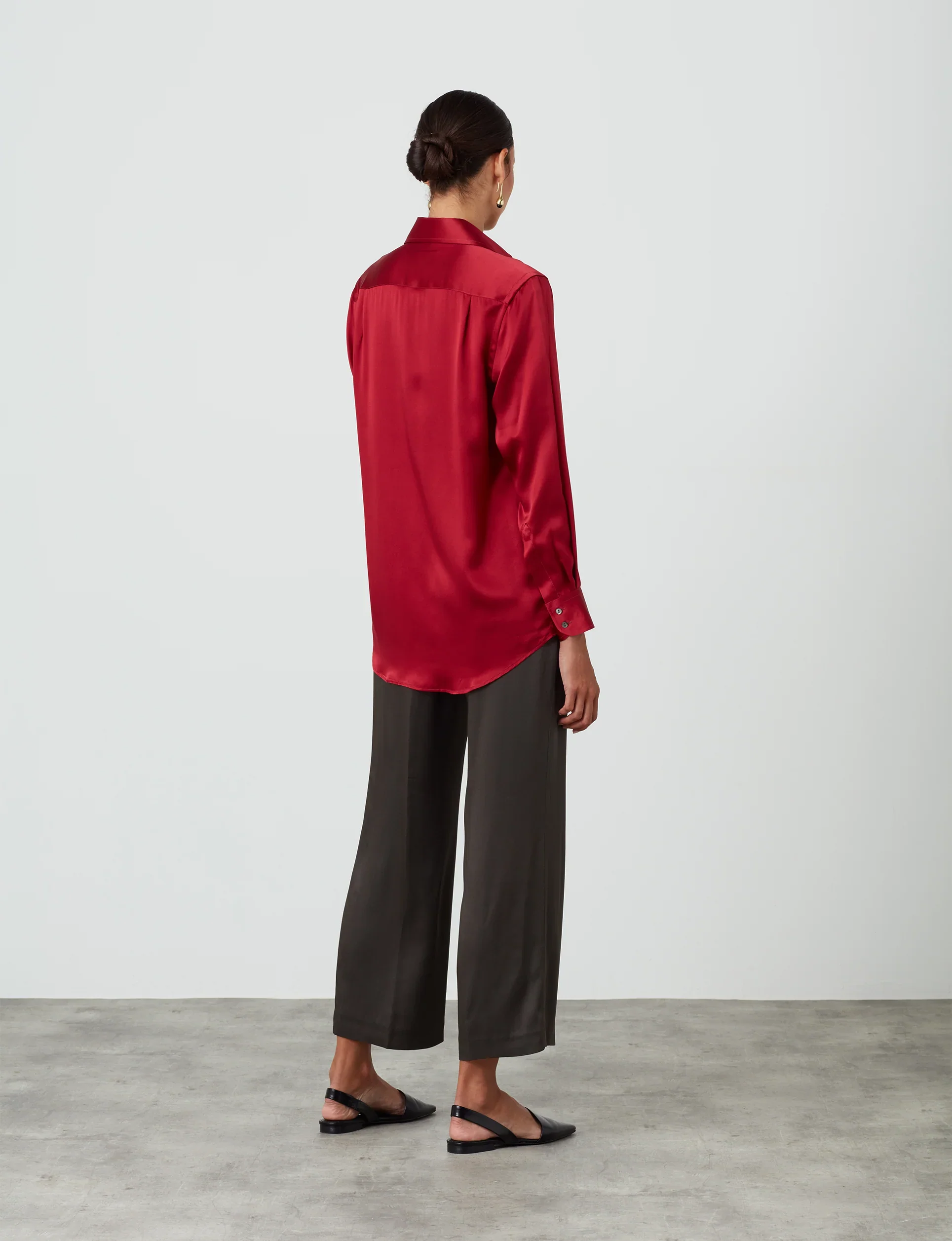 The Boyfriend: Silk Satin, Garnet - With Nothing Underneath