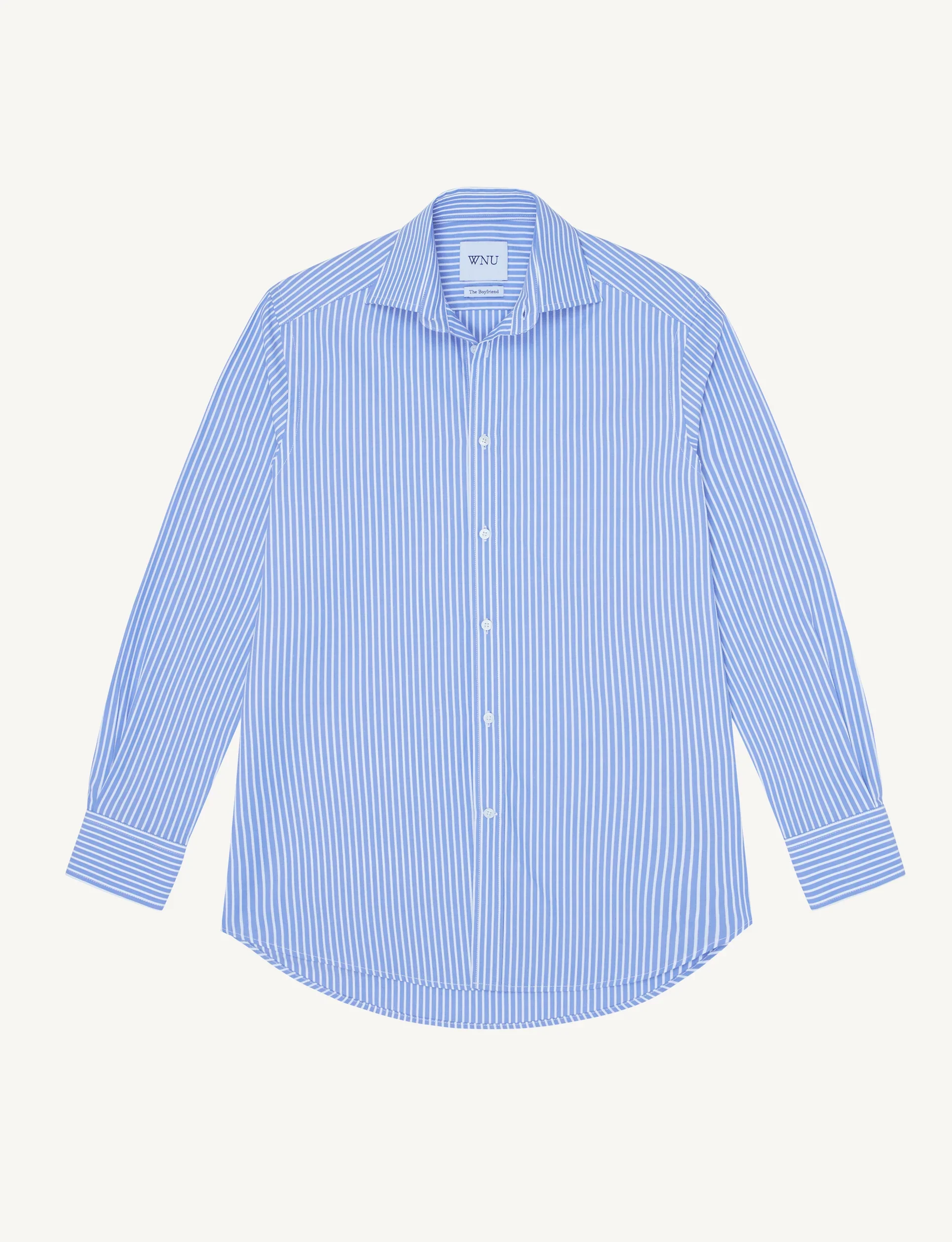 The Boyfriend: Fine Poplin, Inverted Pinstripe - With Nothing Underneath