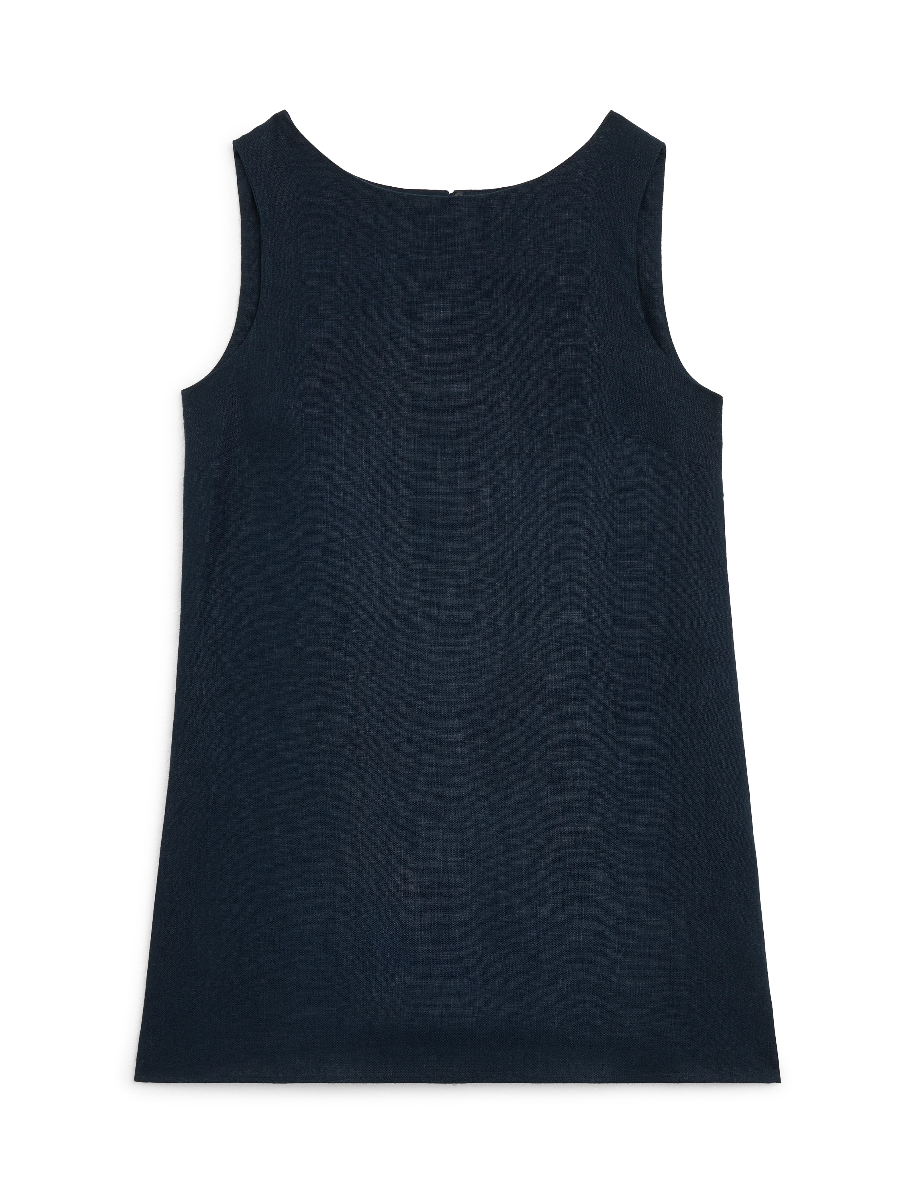 Jackie Dress: Linen, Navy Blue - With Nothing Underneath