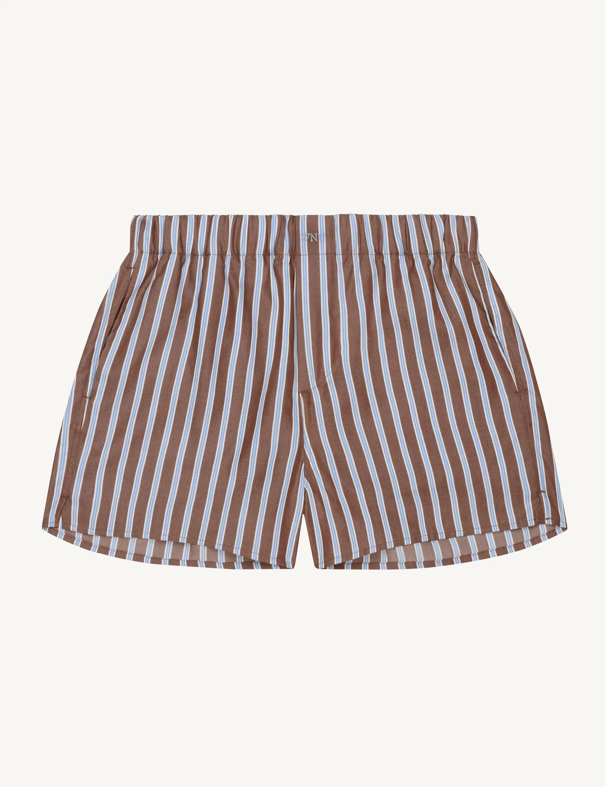 The Boxer: TENCEL™ Lyocell, Mocha Multi Stripe - With Nothing Underneath