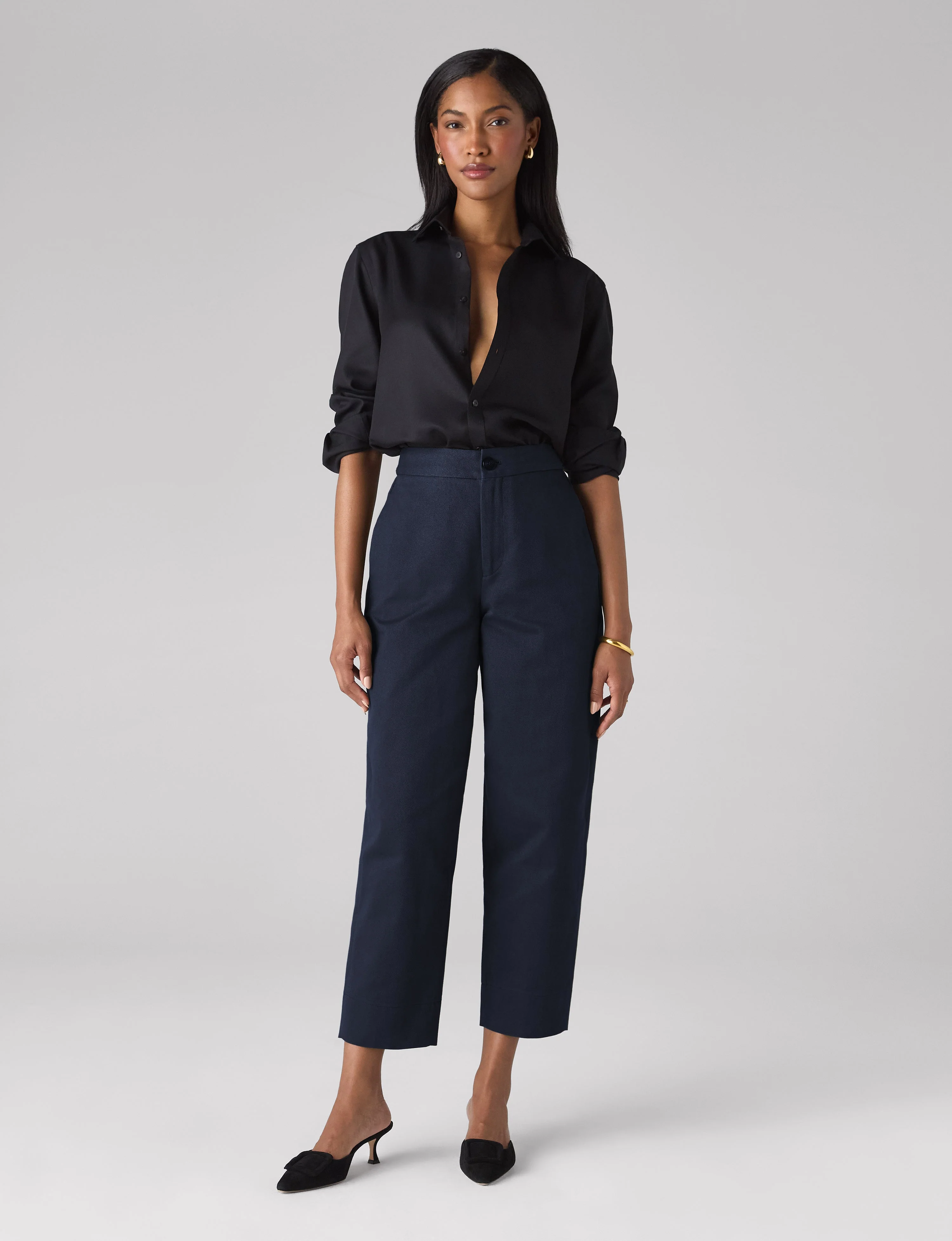 Chartwell Trouser: Cotton Twill, Navy Blue - With Nothing Underneath