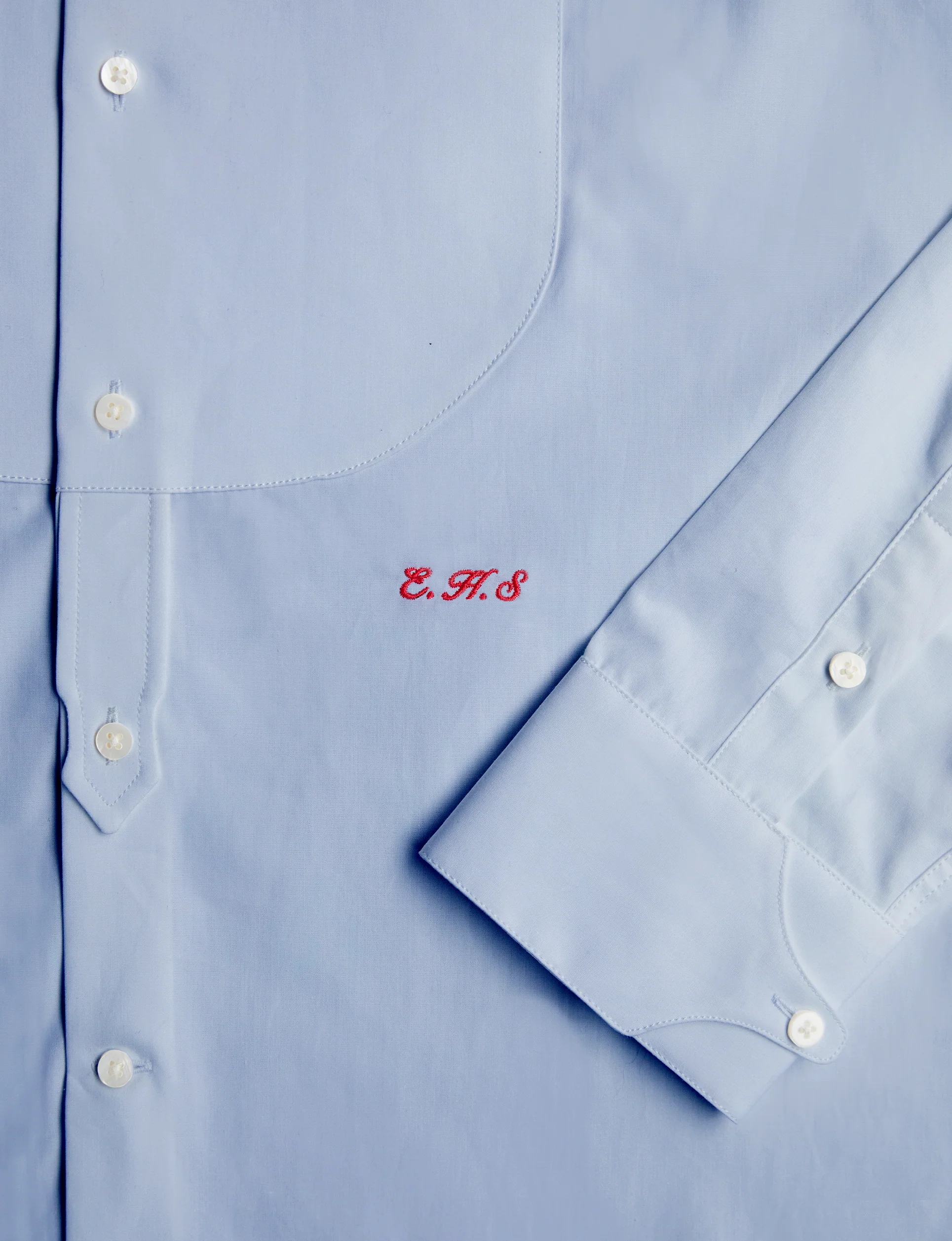 The Dress Shirt Curved Bib: Poplin, Sky Blue - With Nothing Underneath