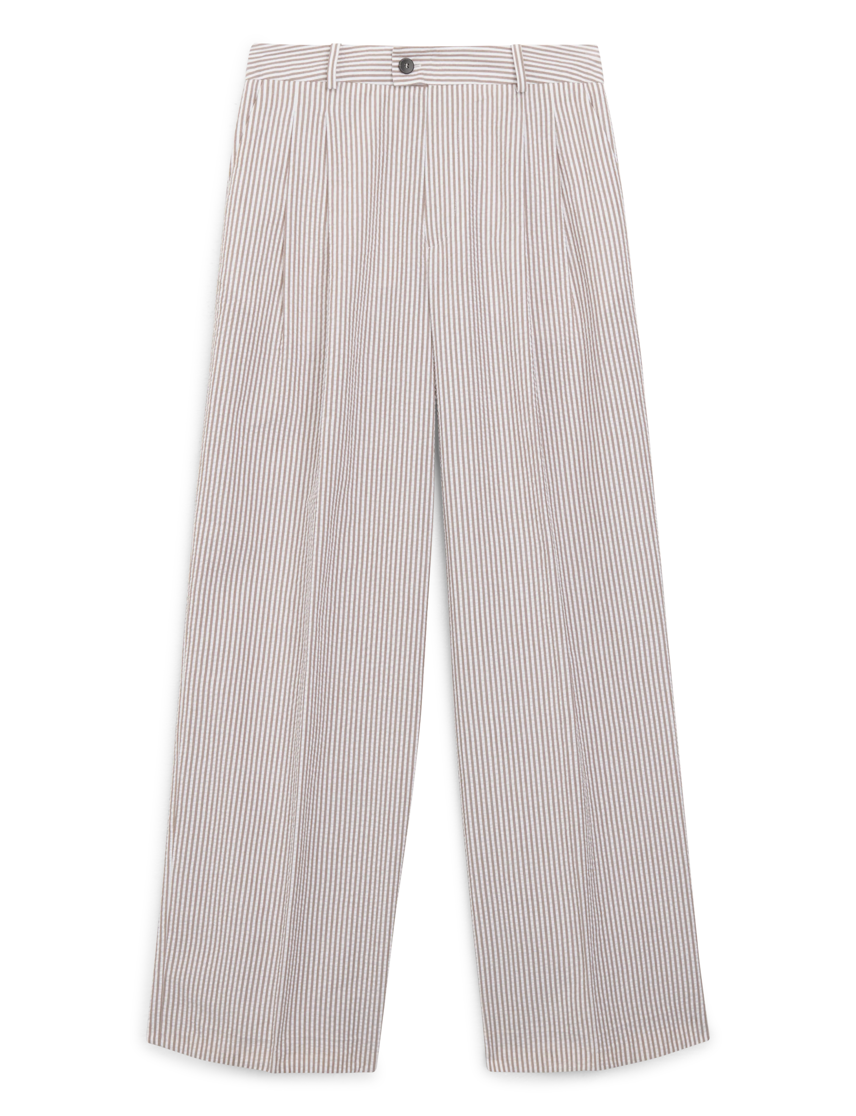 Rampling Trouser: Seersucker, Mocha Stripe - With Nothing Underneath