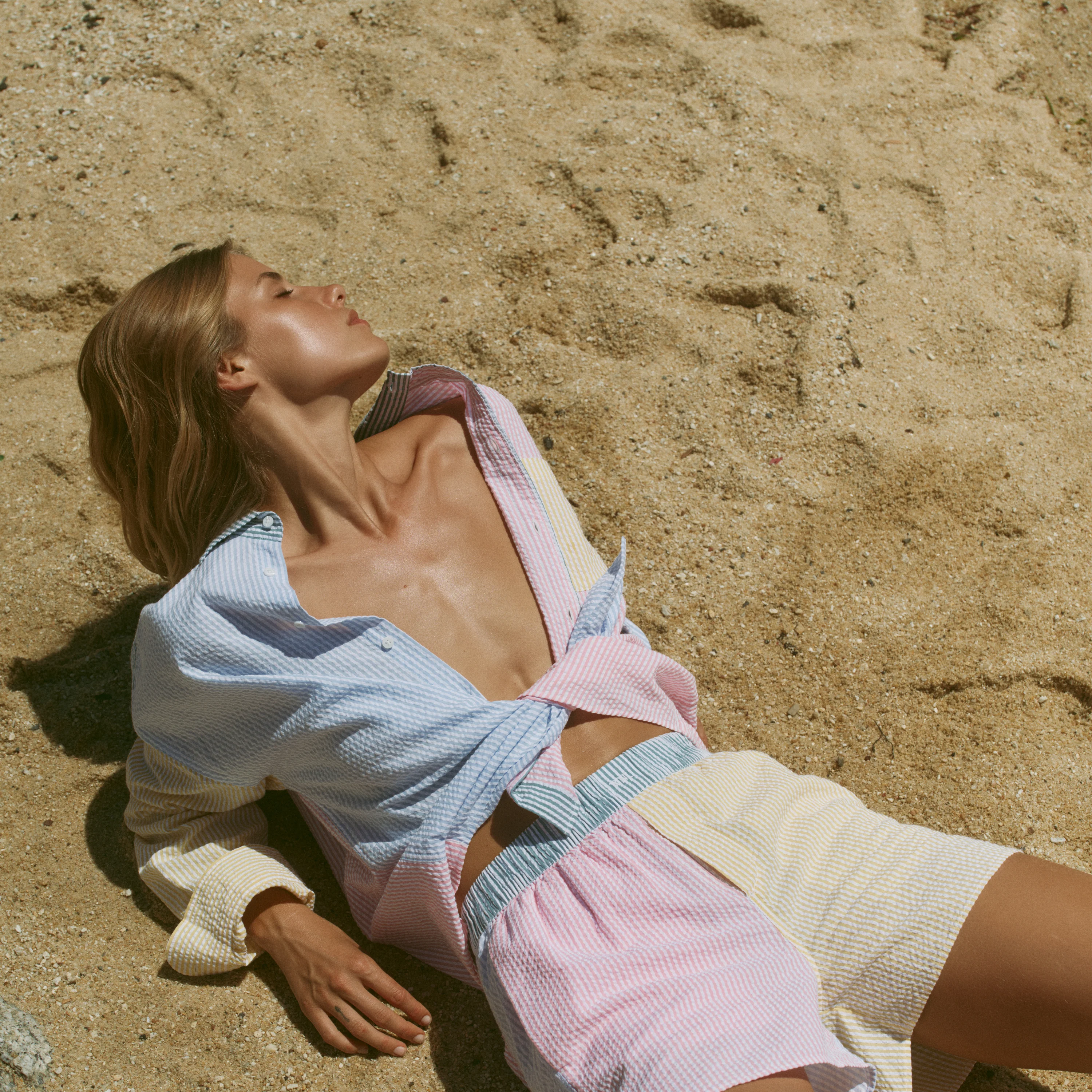 The Weekend: Seersucker, Multi Patchwork - With Nothing Underneath