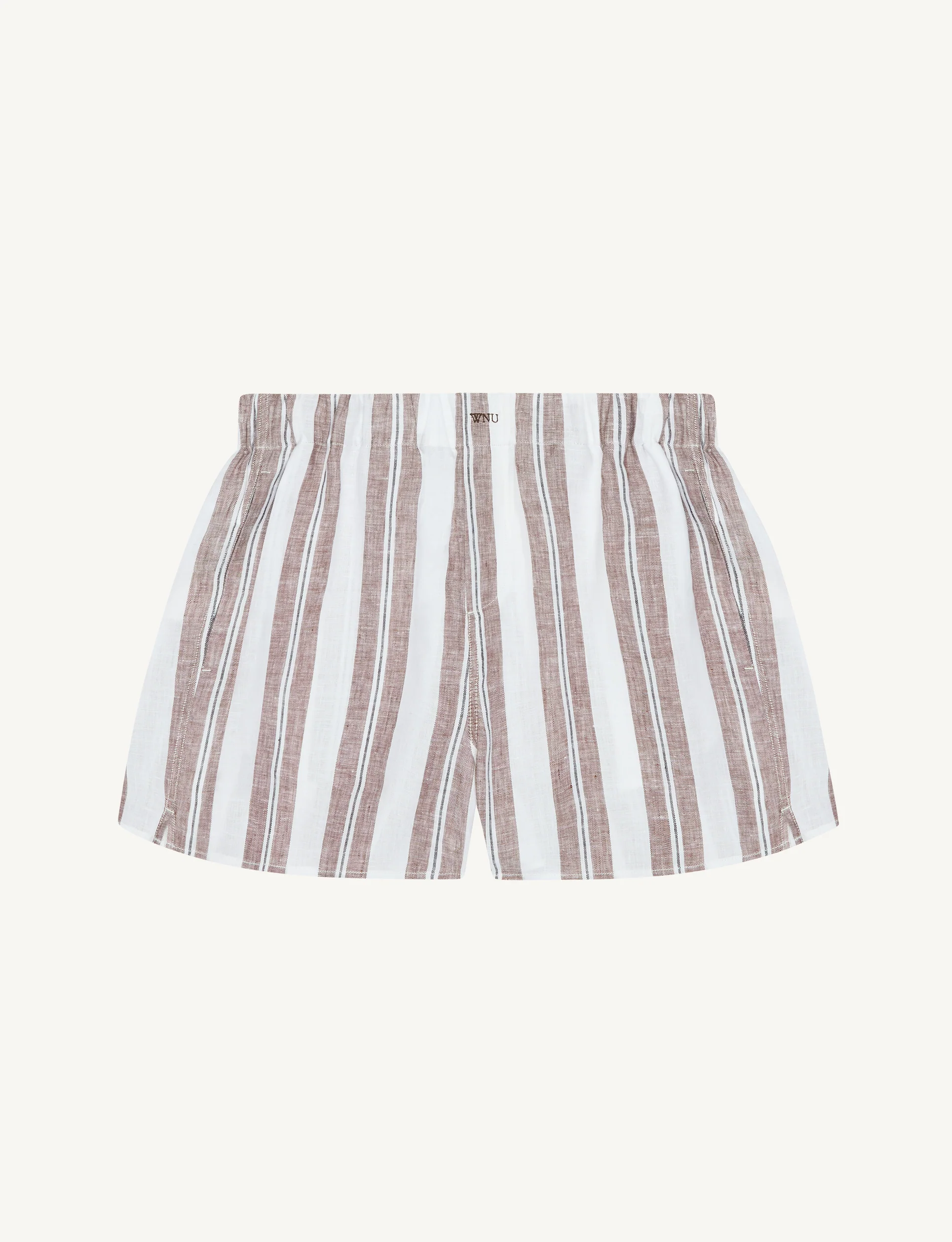 The Boxer: Linen, Mocha and Black Multi Stripe - With Nothing Underneath