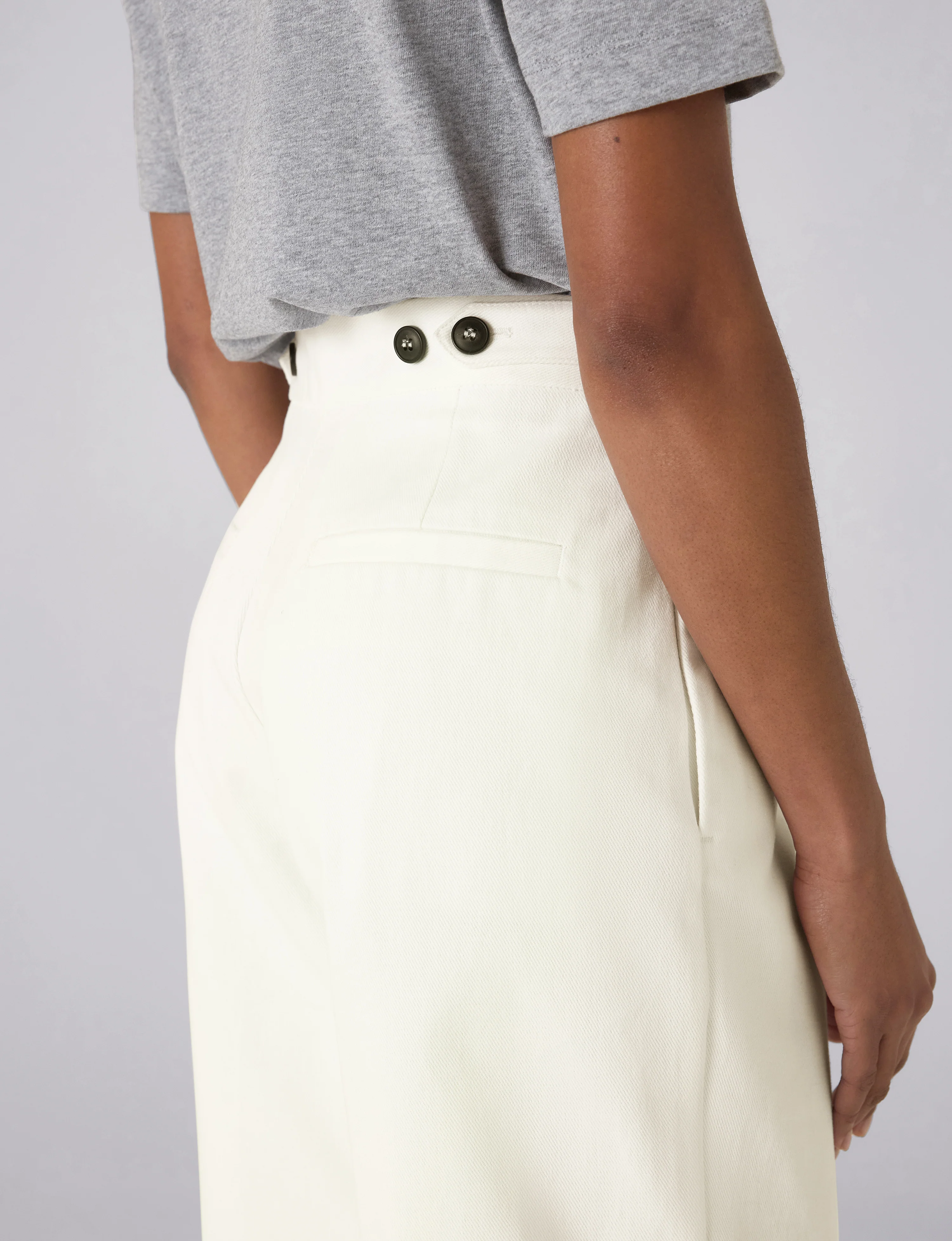 Chartwell Trouser: Cotton Twill, Off White - With Nothing Underneath