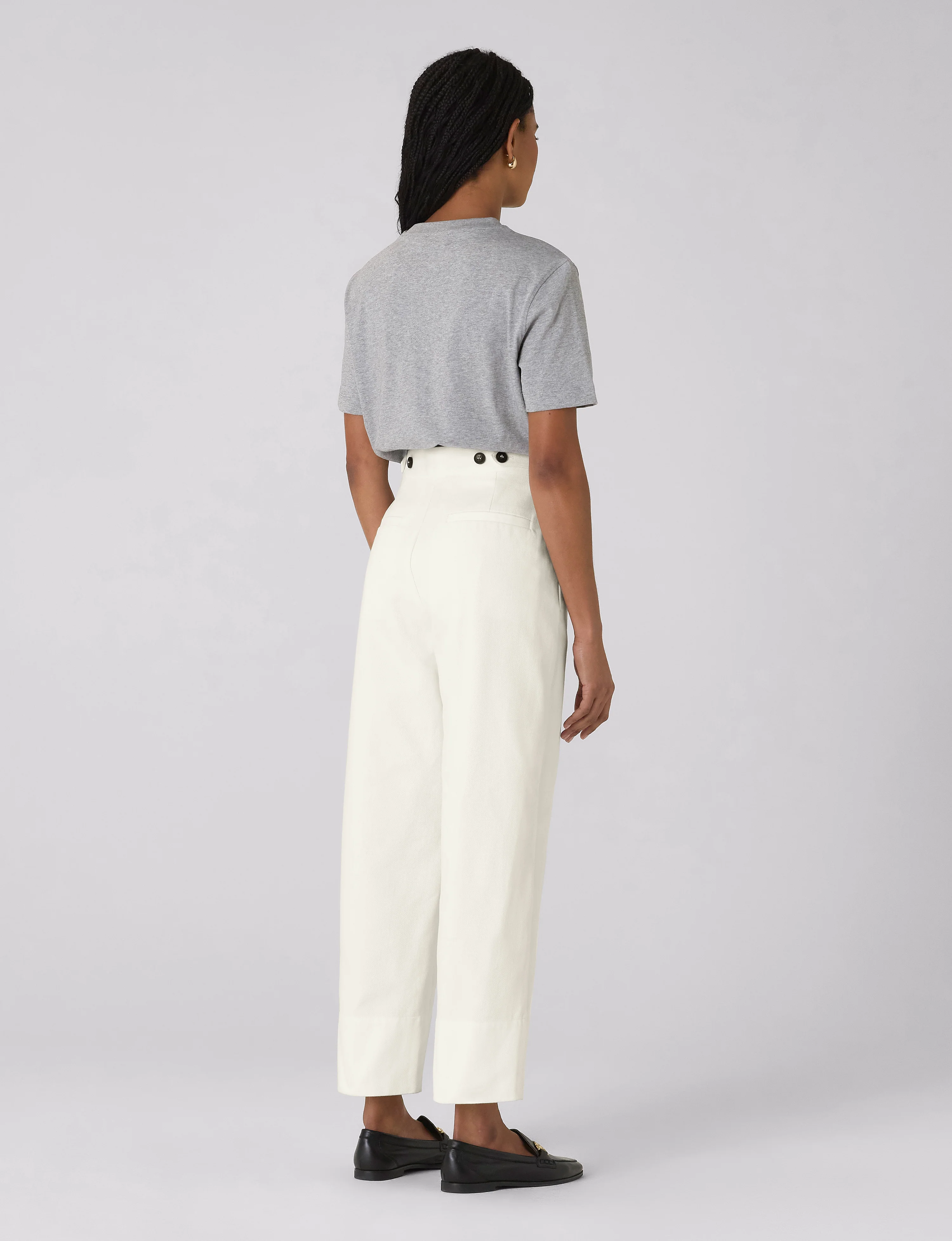 Chartwell Trouser: Cotton Twill, Off White - With Nothing Underneath