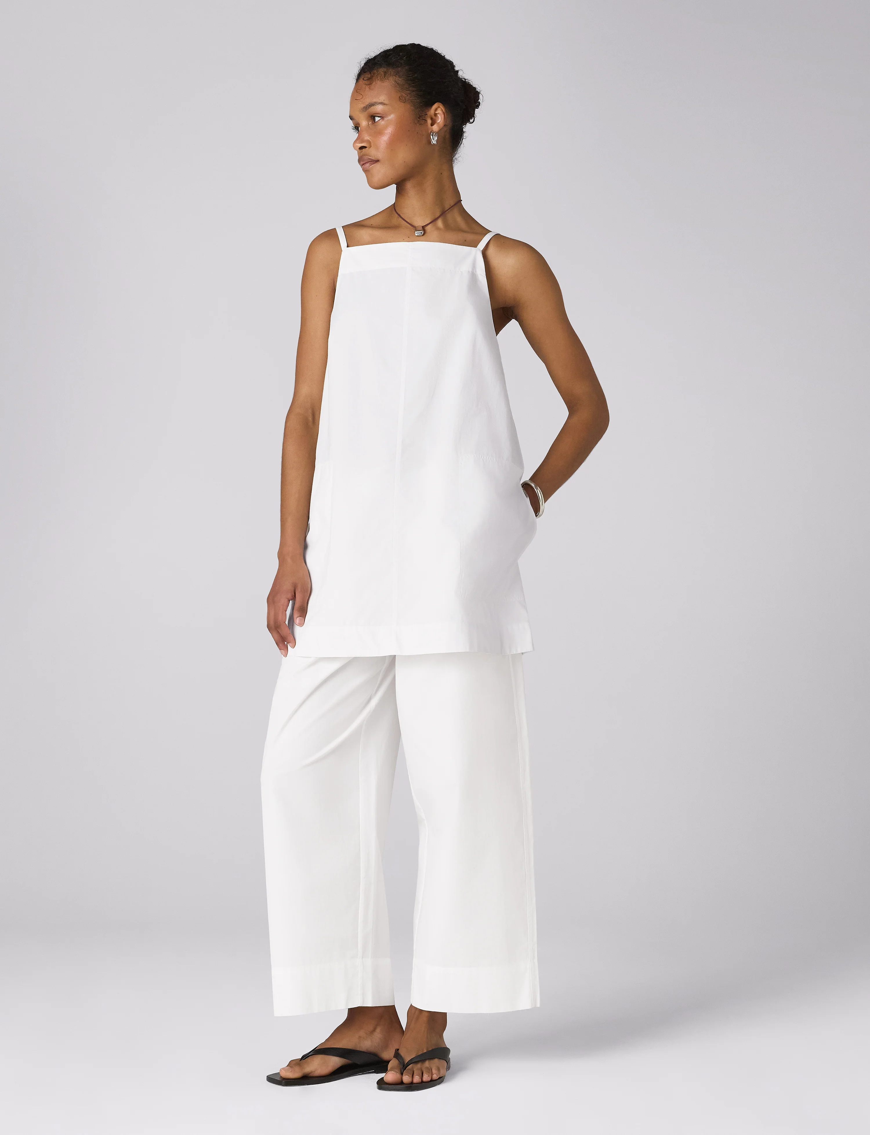 Andros Dress: Fine Poplin, White x Lucy Williams - With Nothing Underneath