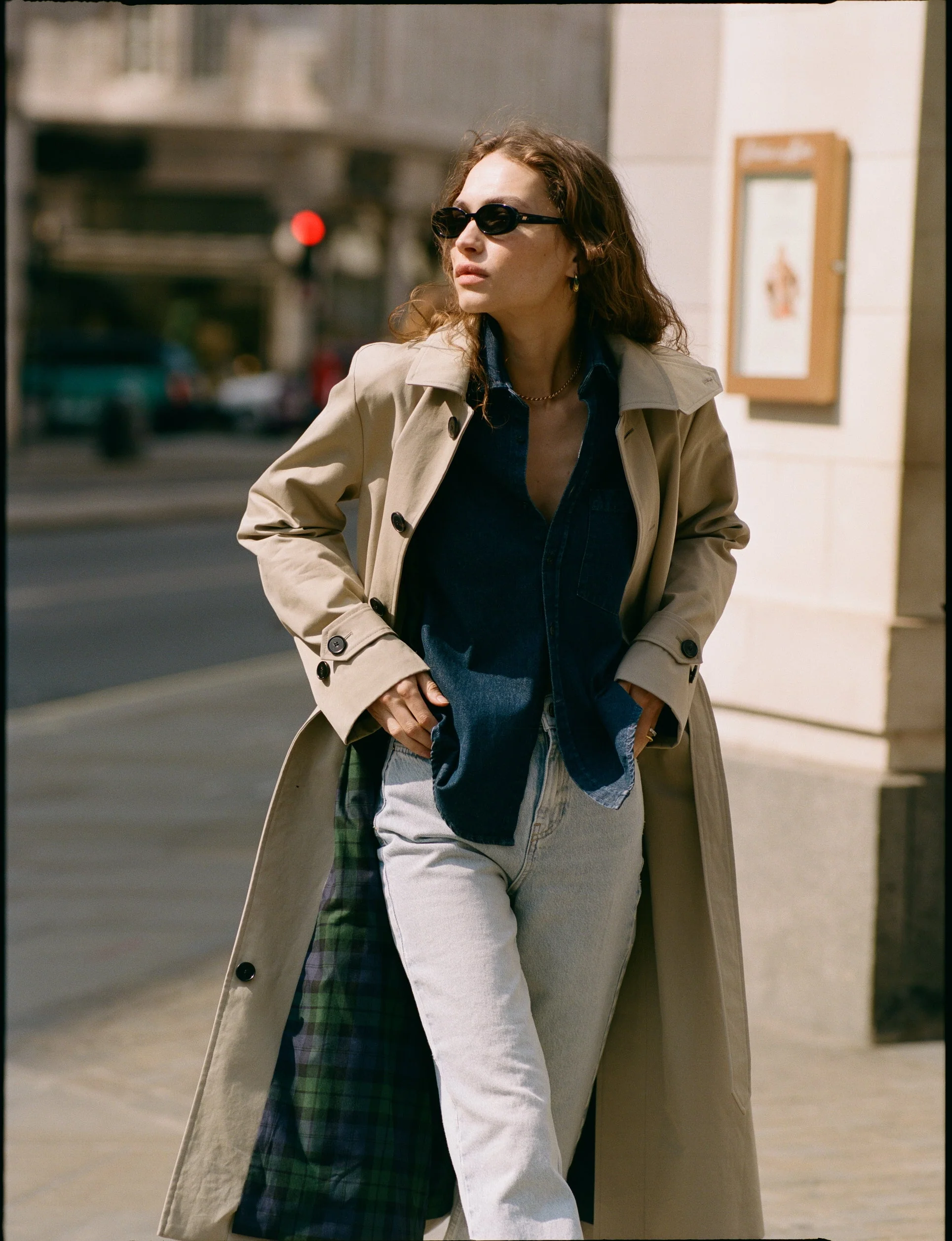 Chatsworth Car Coat: Cotton, Dark Stone - With Nothing Underneath