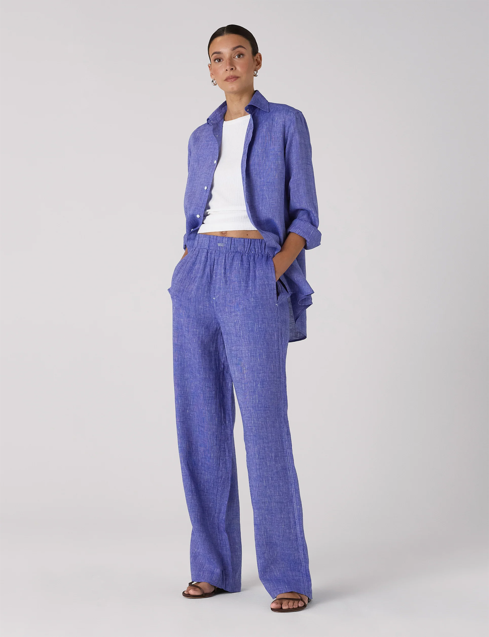 The Palazzo: Linen, Lapis Blue - With Nothing Underneath