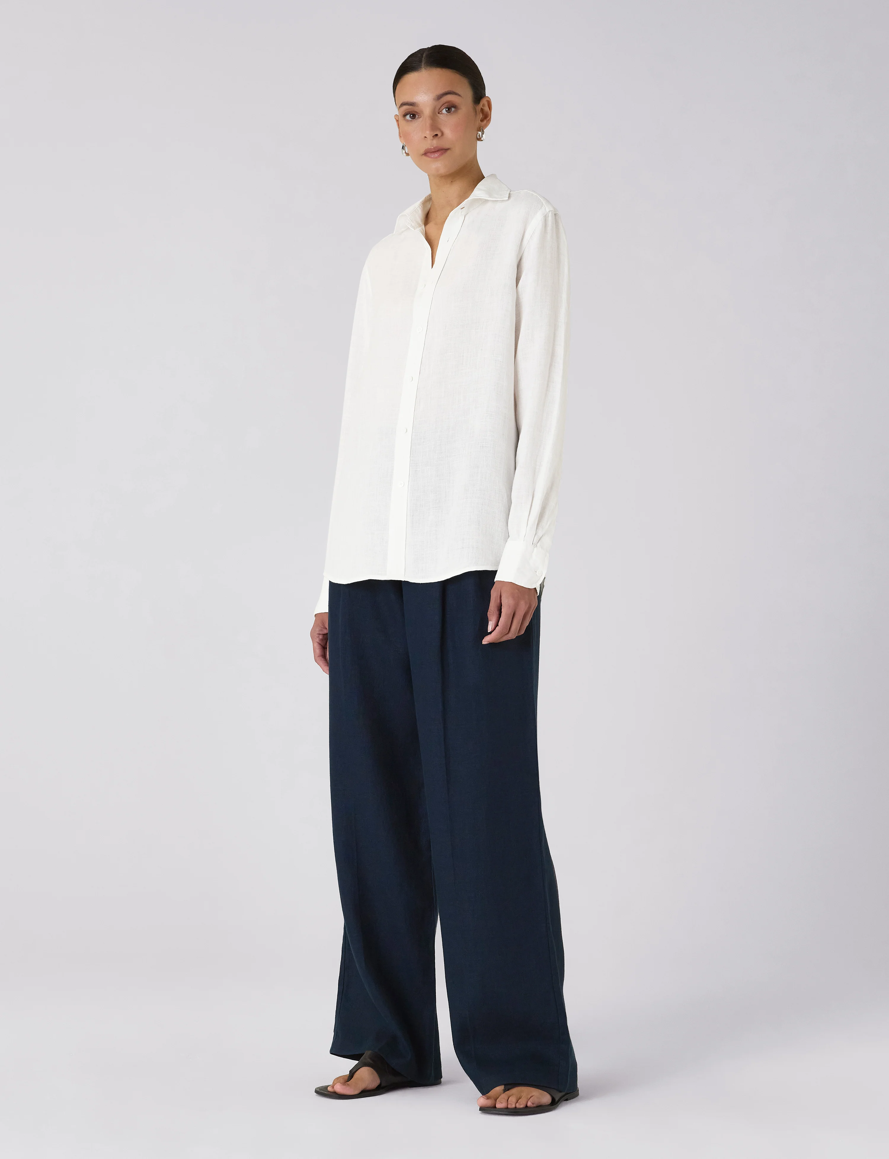 The Boyfriend: Linen, White - With Nothing Underneath