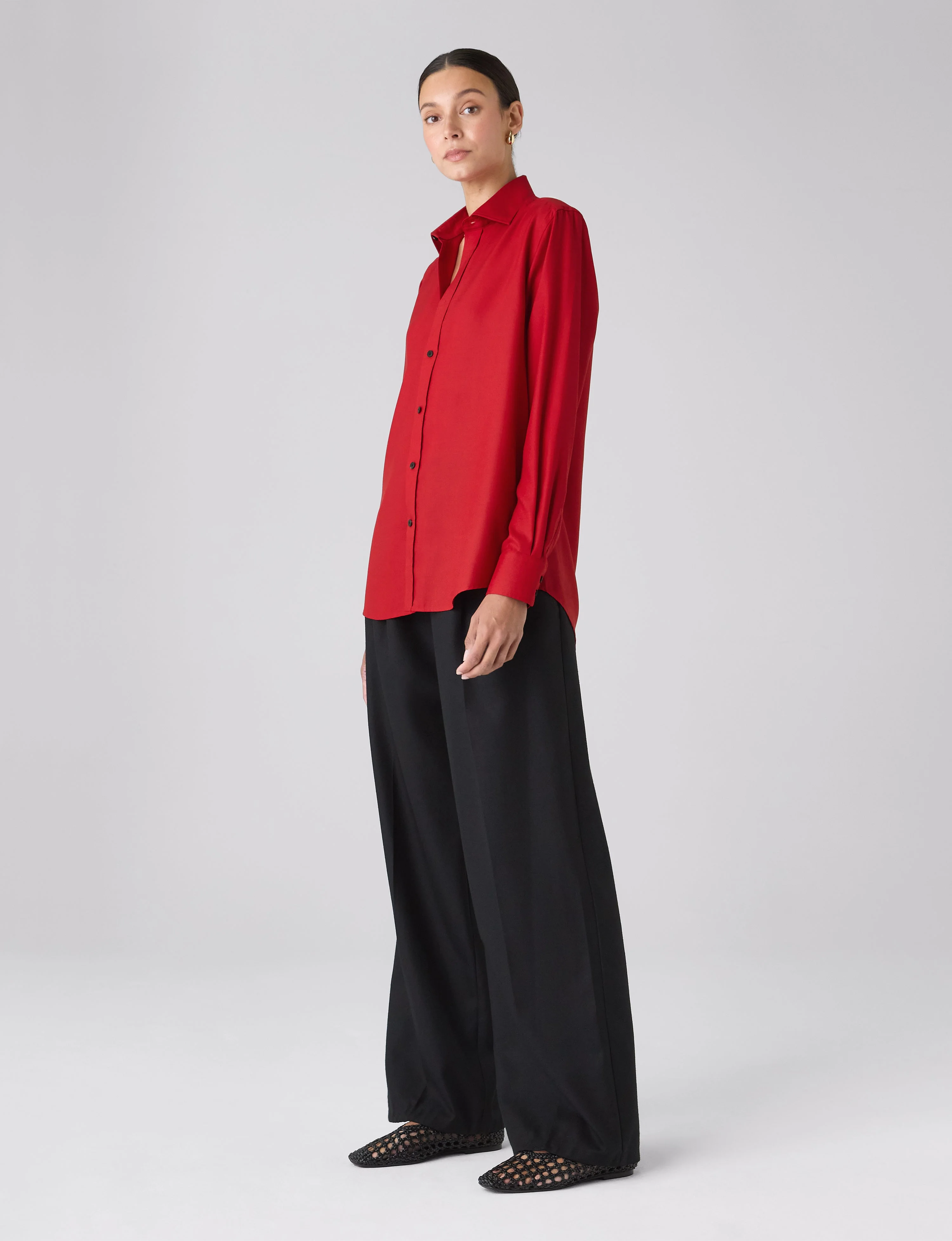 The Boyfriend: TENCEL™ Lyocell, Red - With Nothing Underneath