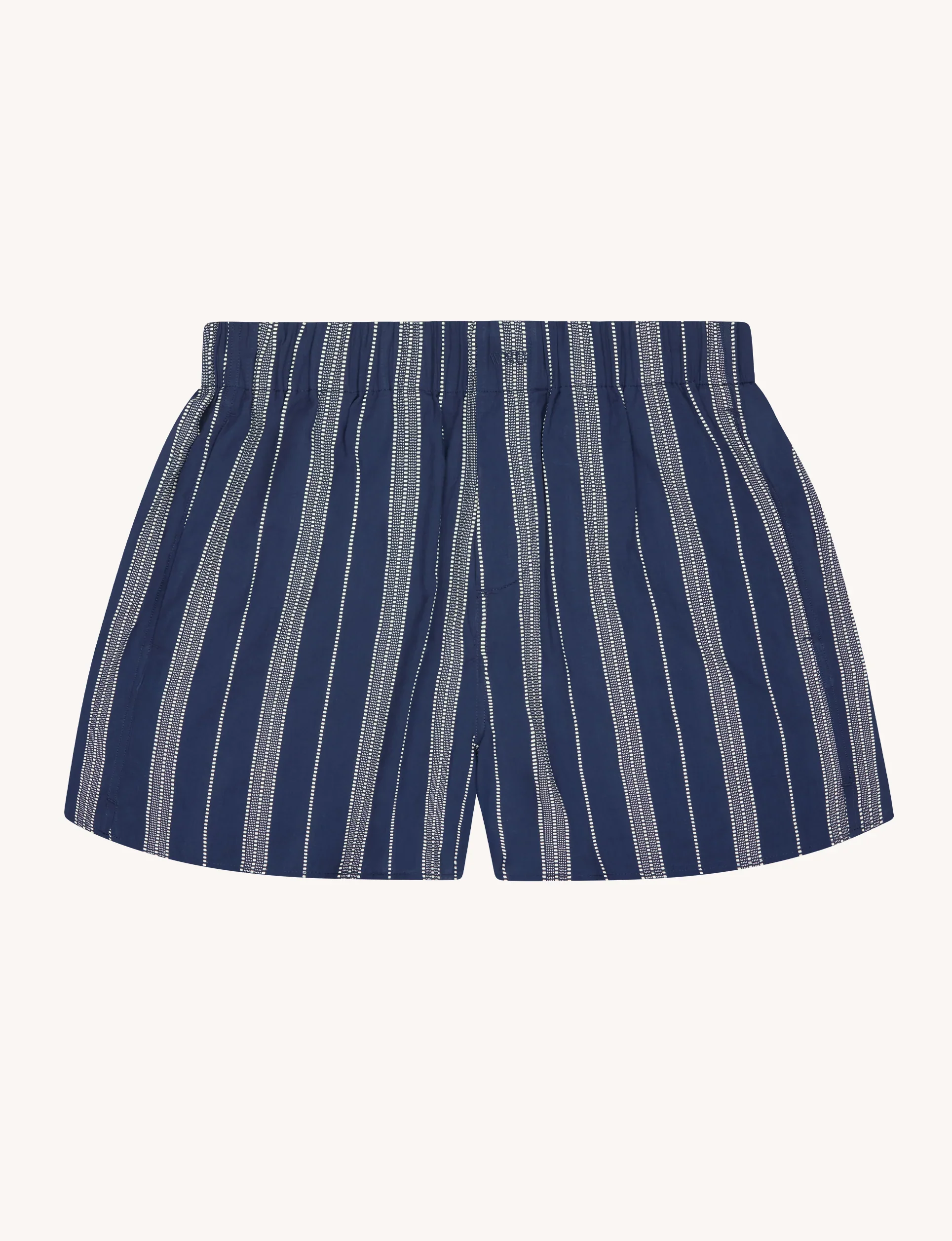 The Boxer: Cotton Voile, Navy and White Stripe - With Nothing Underneath